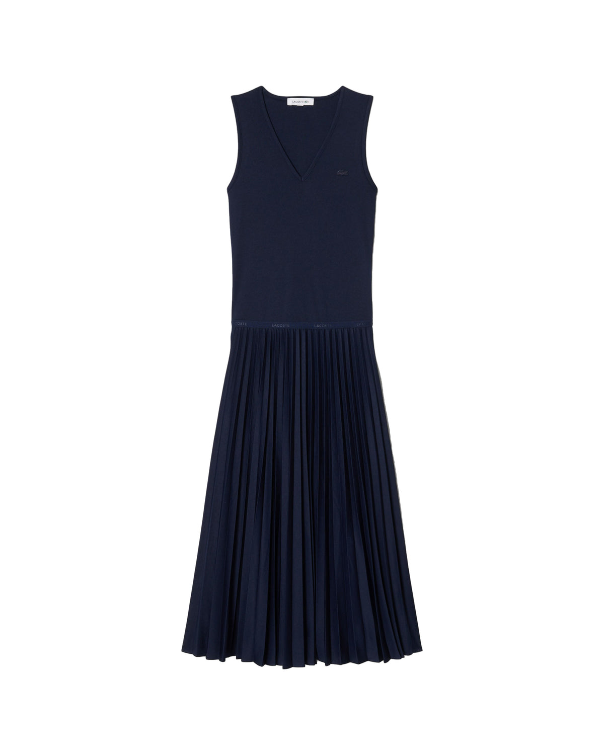 Abito Lungo Plissettato Donna Lacoste Blu