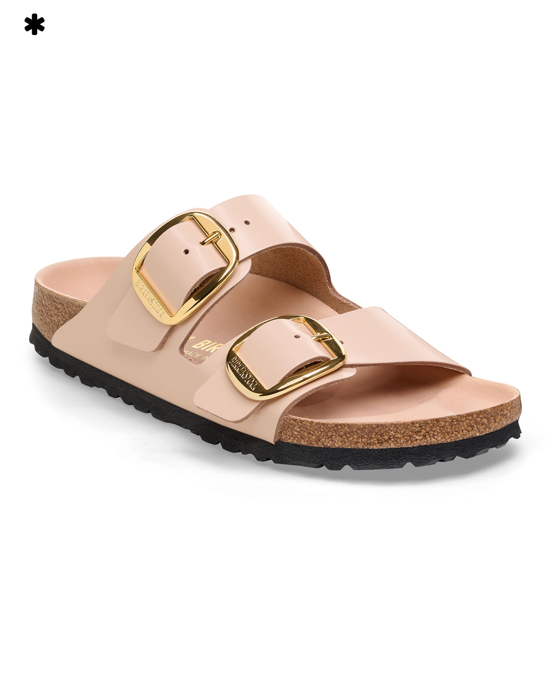 Birkenstock Arizona Big Buckle Shine New Beige Calzata Stretta