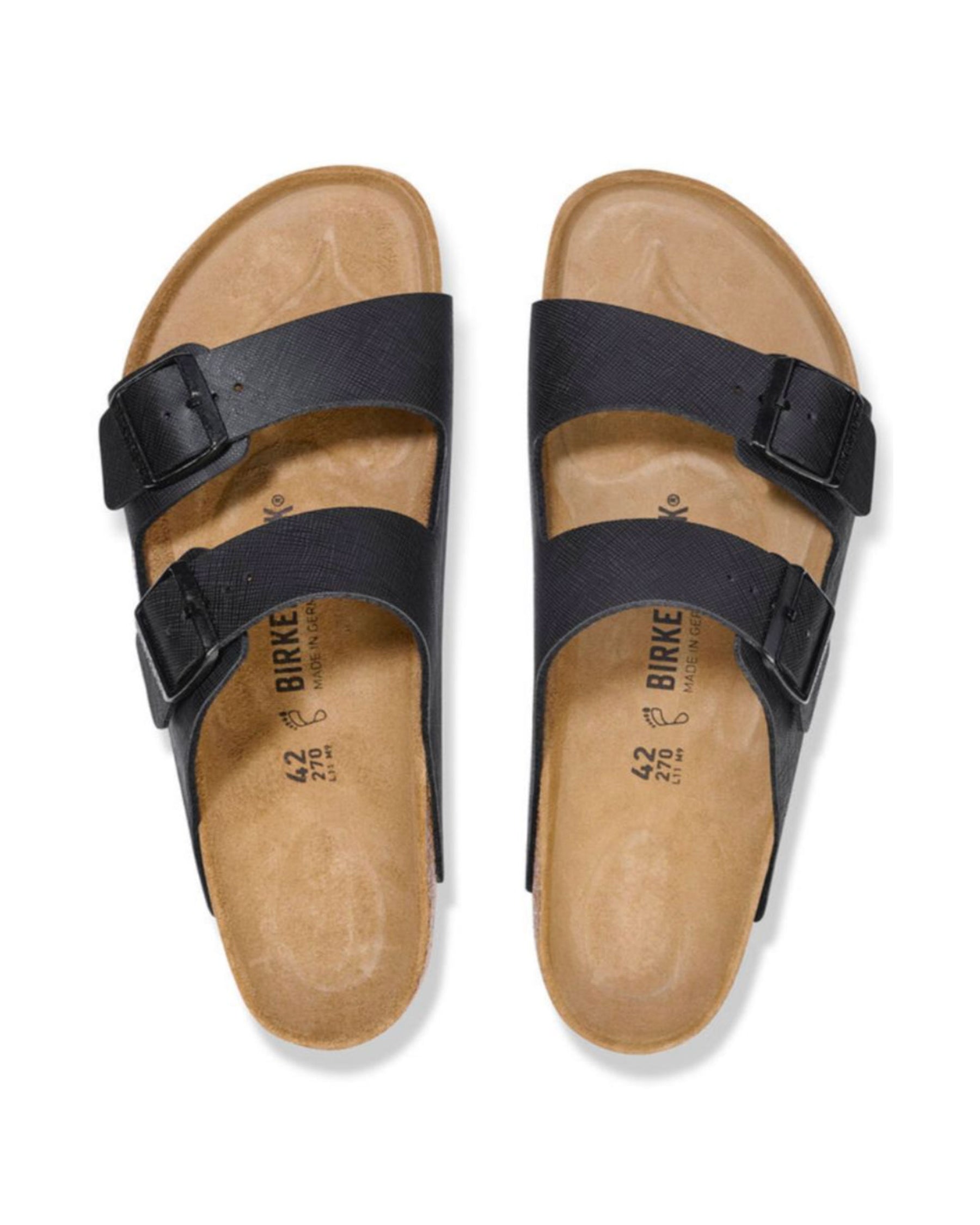 Birkenstock Arizona Saffiano Nero Calzata Stretta