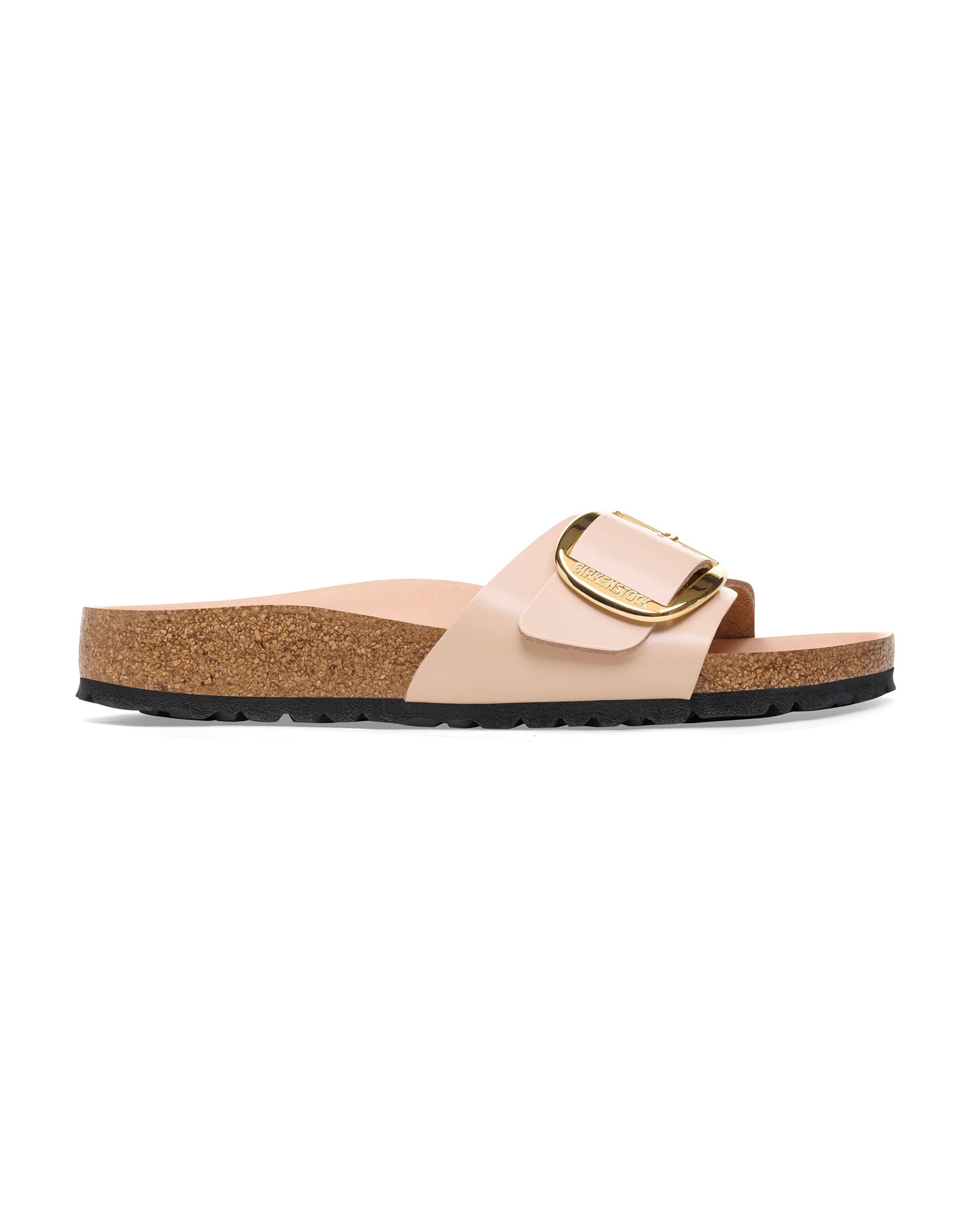 Birkenstock Madrid Big Buckle Shine New Beige Calzata Stretta