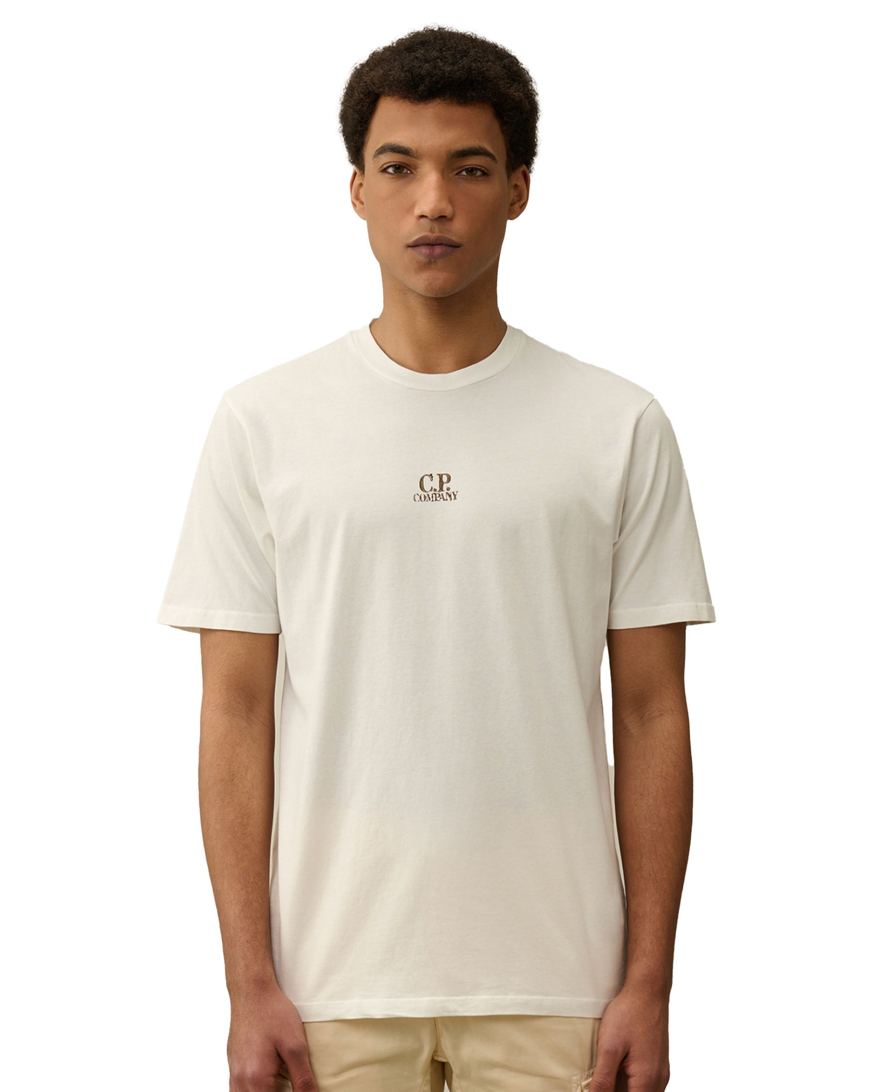 CP Company 24-1 Jersey Artisanal Three Cards Tee White