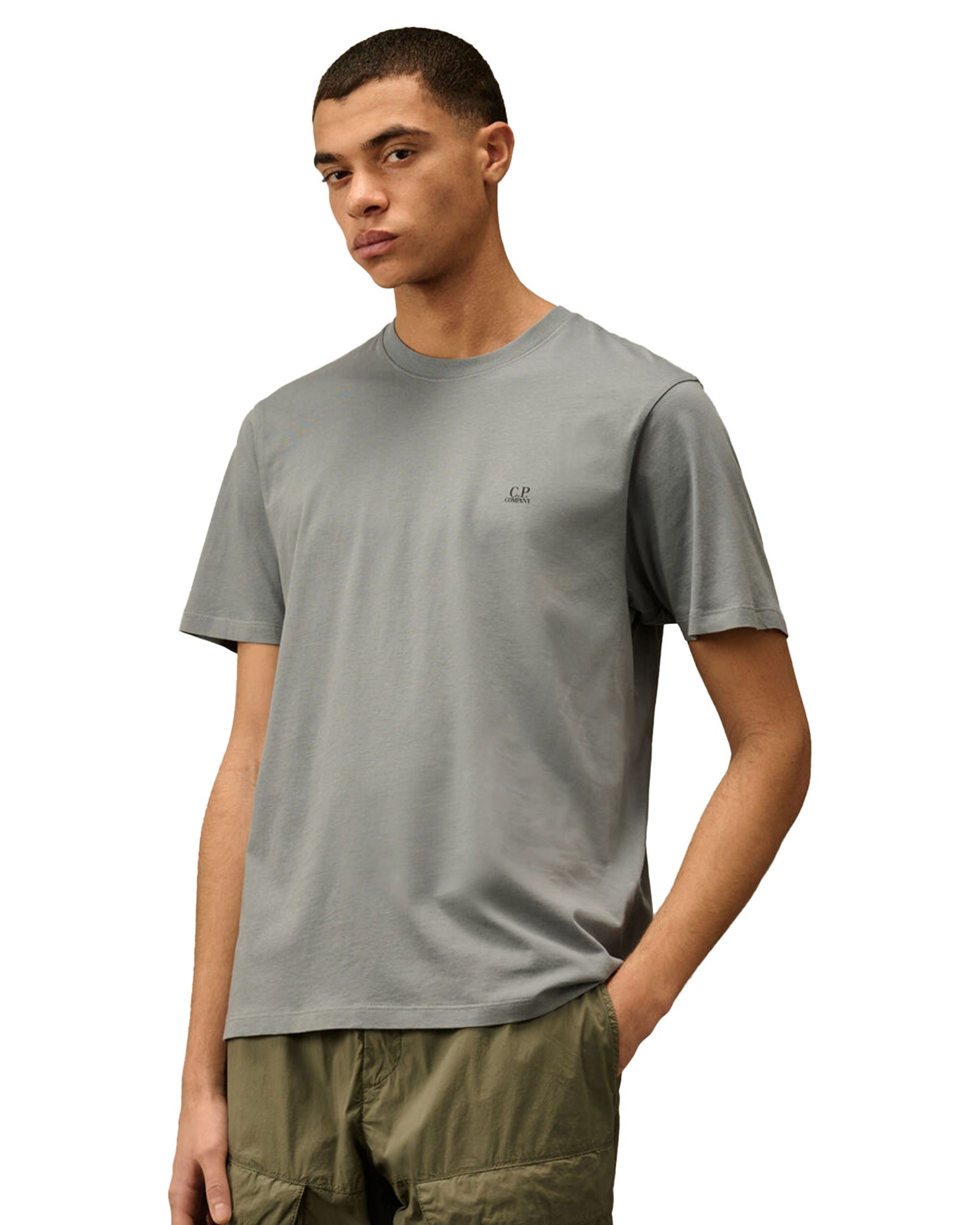 CP Company 30-1 Jersey Back Goggle Tee Grey