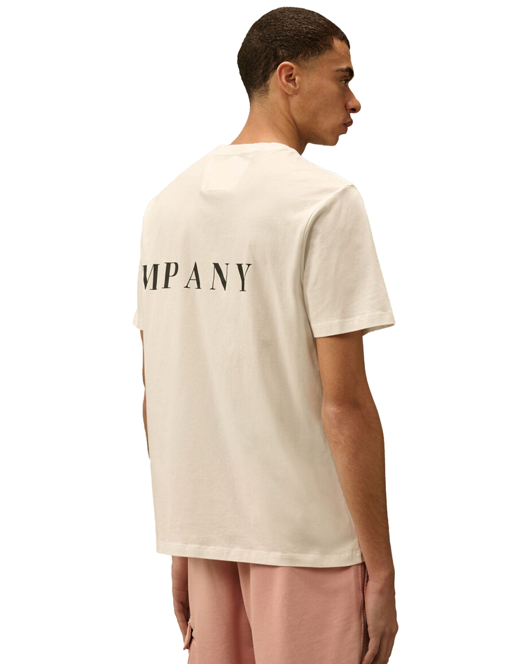 CP Company 30-1 Jersey Front-Back Logo Tee White
