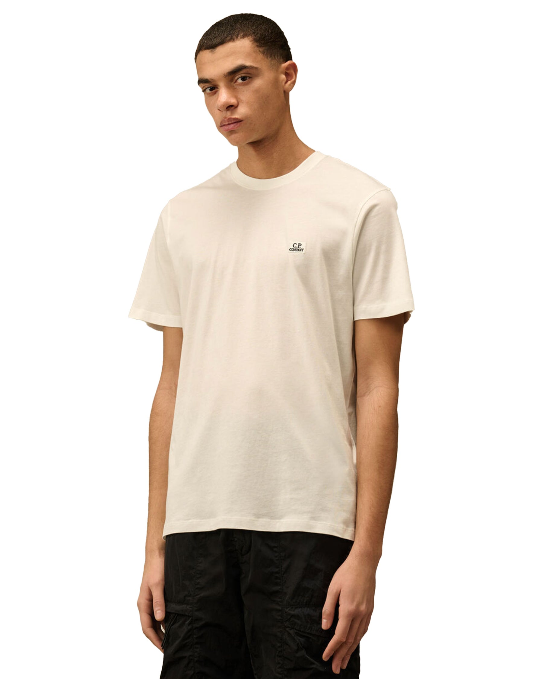 CP Company 30-1 Jersey Logo Patch T-Shirt White