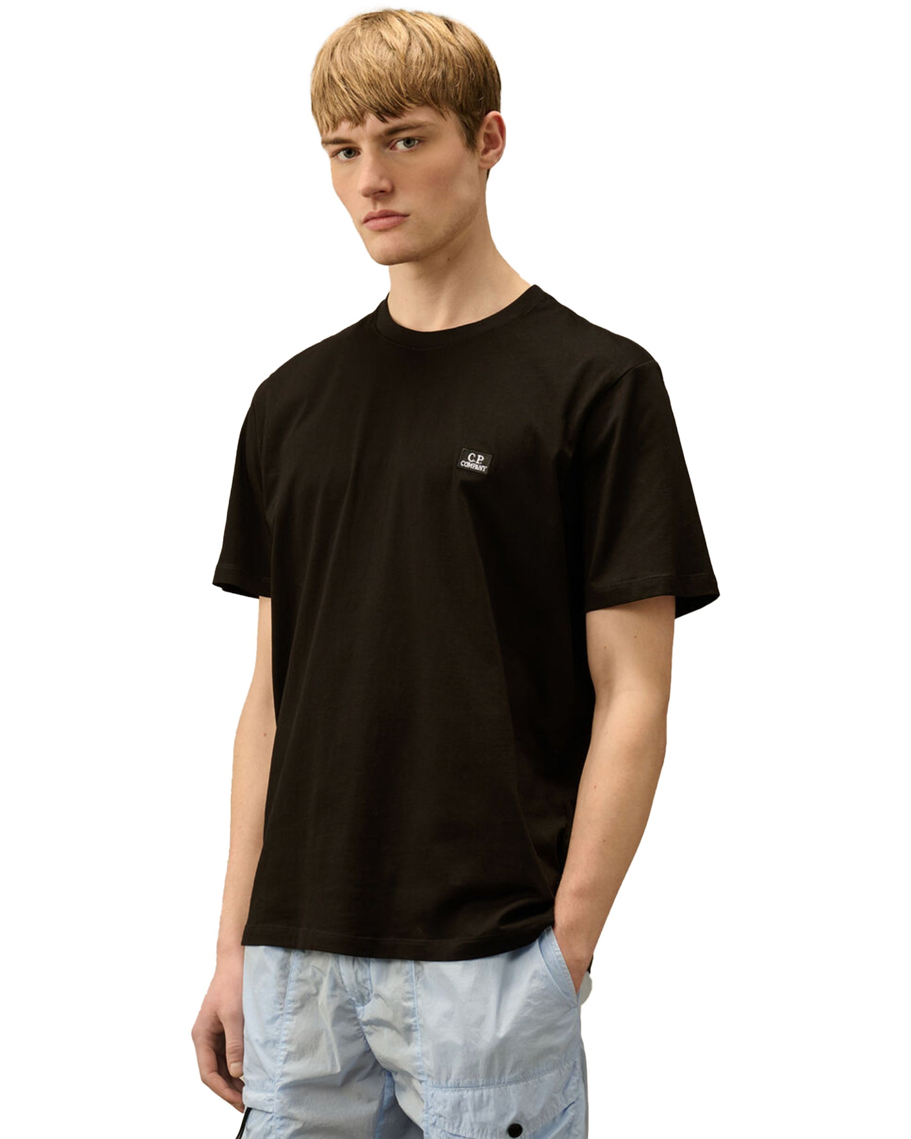 CP Company 30-1 Jersey Logo Patch T-Shirt Nero