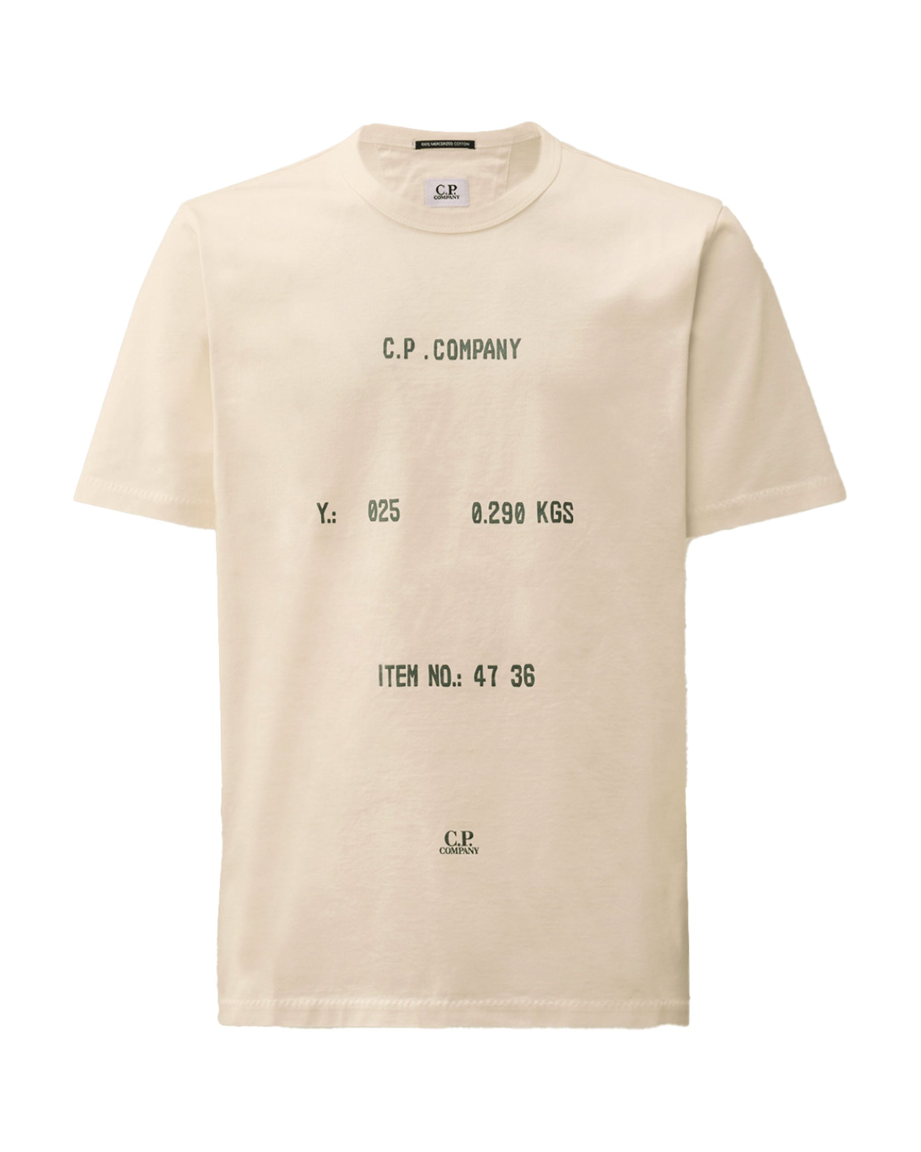 CP Company 30-2 Mercerized Jersey Twisted Written Logo Tee White