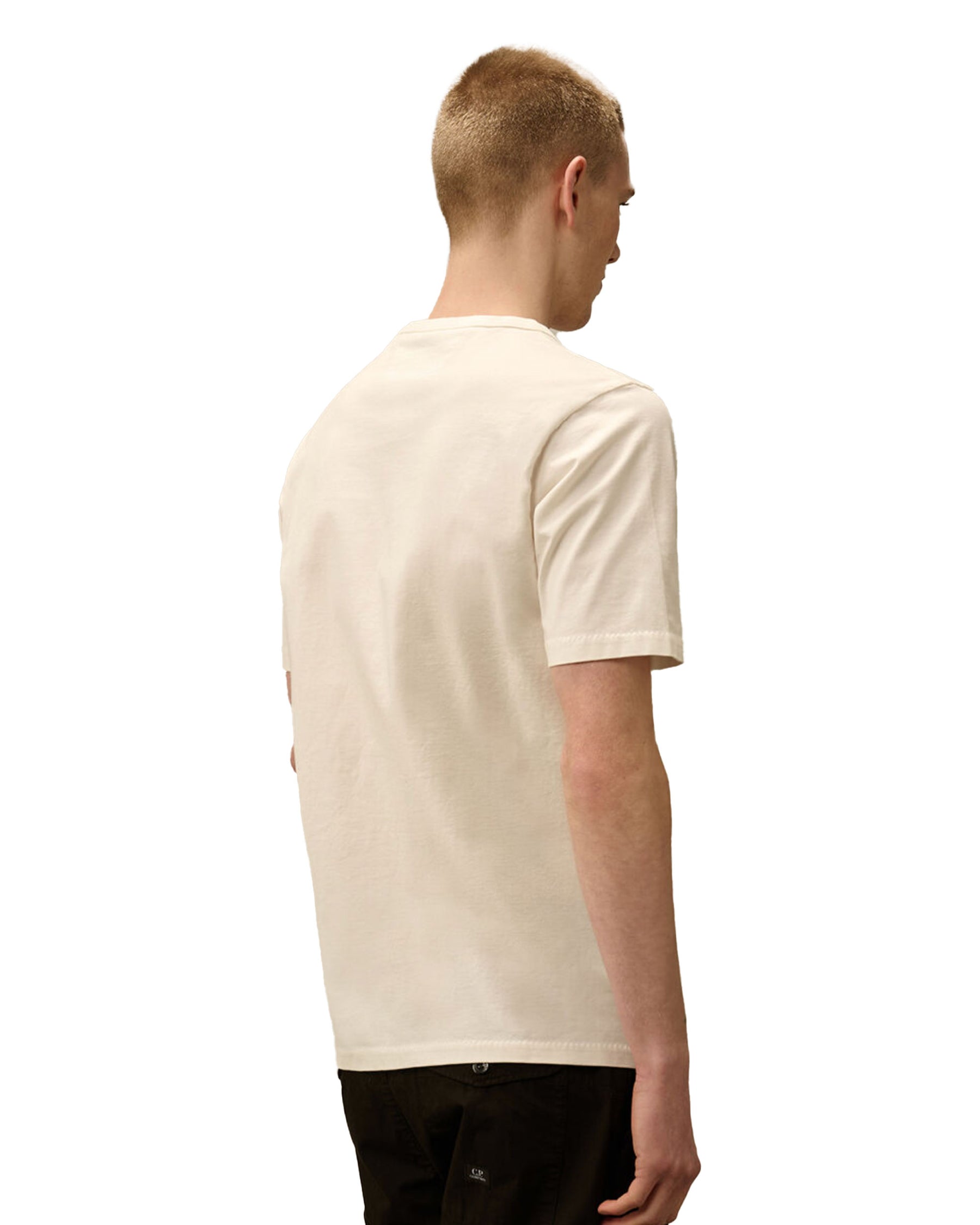 CP Company 30-2 Mercerized Jersey Twisted Written Logo Tee White