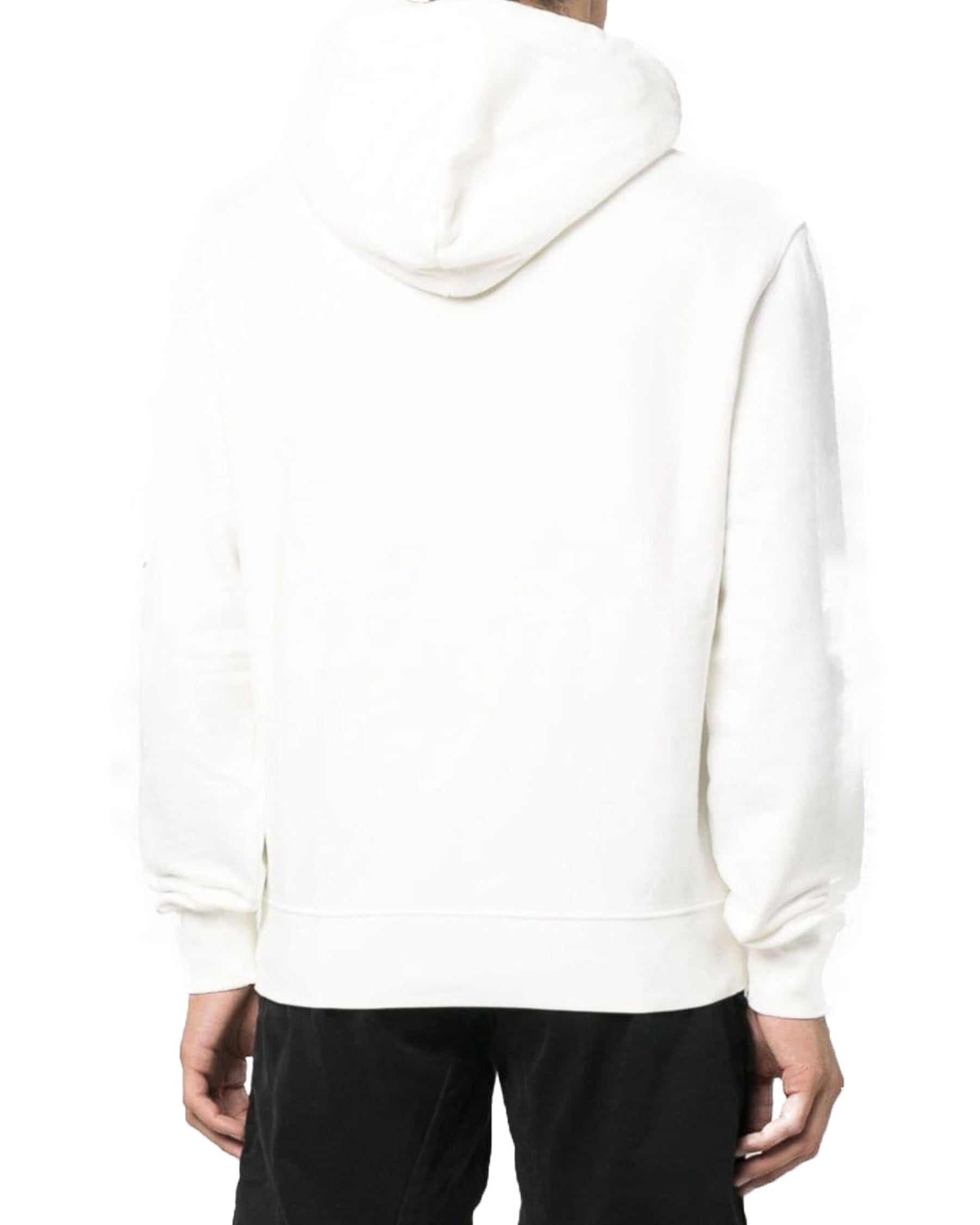 CP Company Brushed & Emerized Diagonal Fleece Lens Hoodie Gauze White
