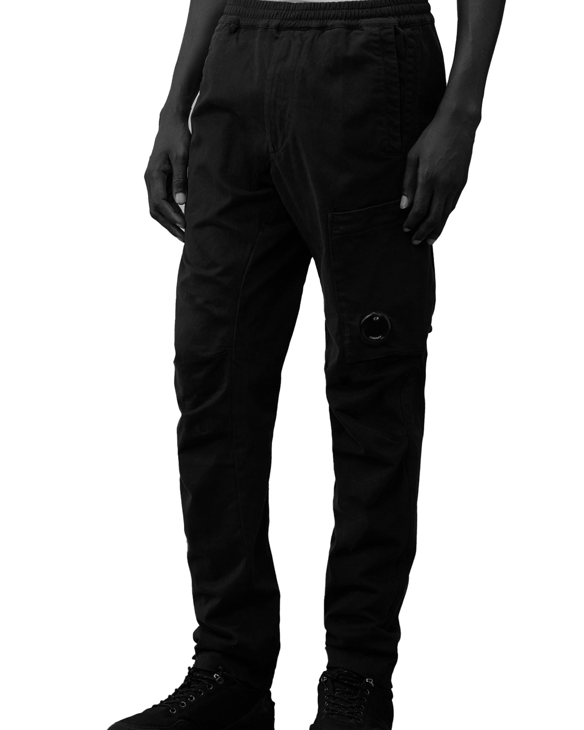 CP Company Cargo Pant in Stretch Satin Nero