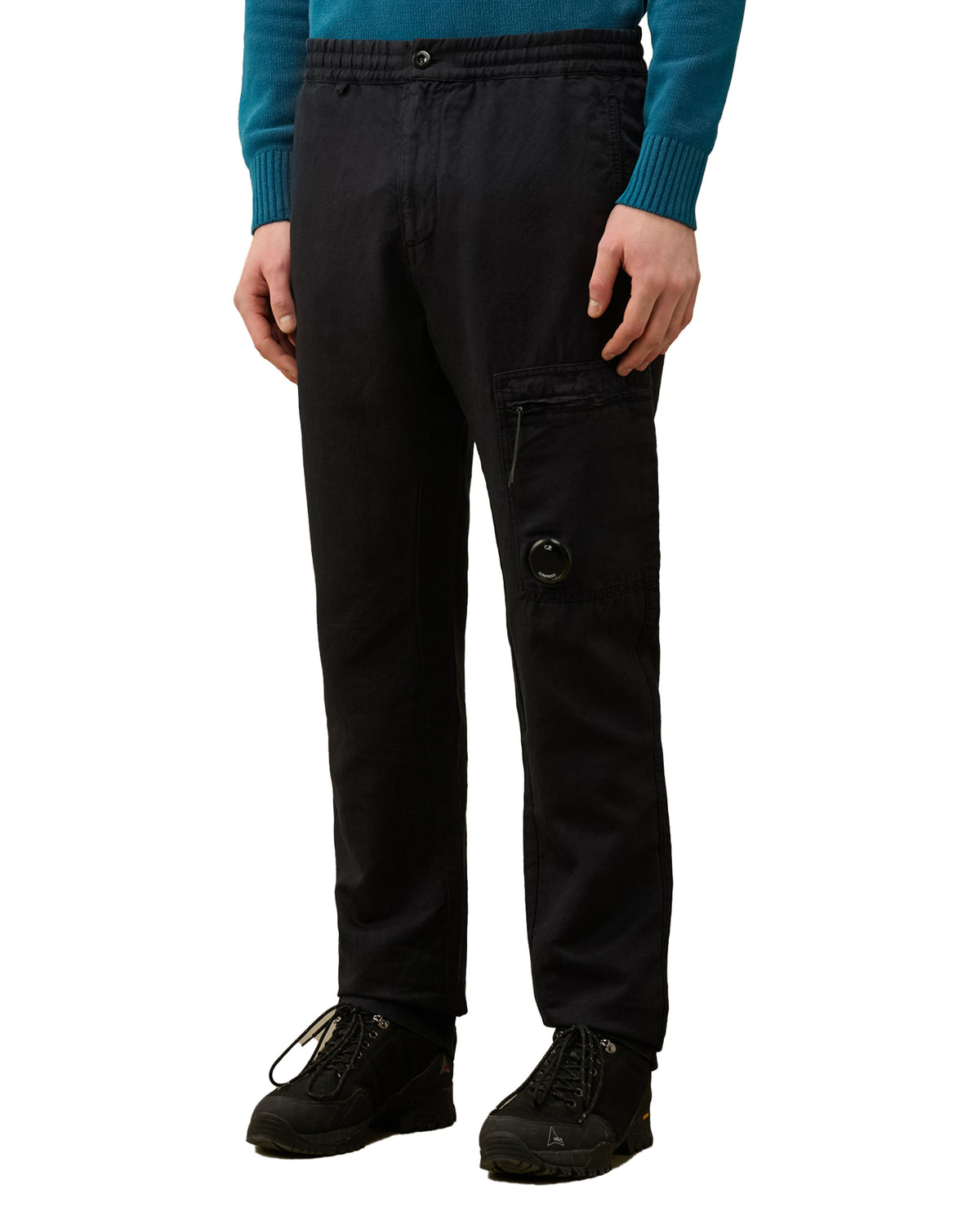 CP Company Cotton-Linen Regular Pants Blu