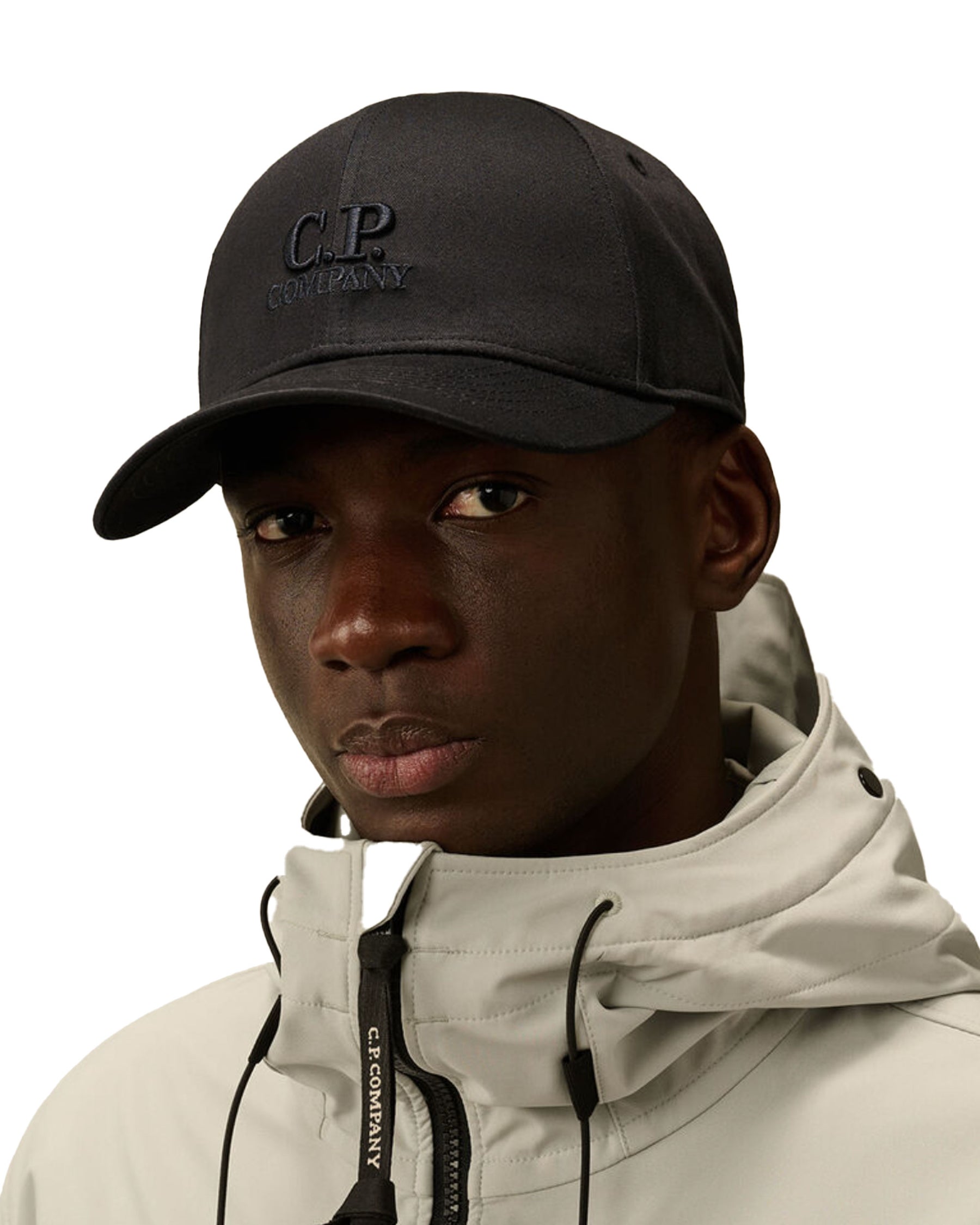 CP Company Gabardine Logo Cap Total Eclipse Blue