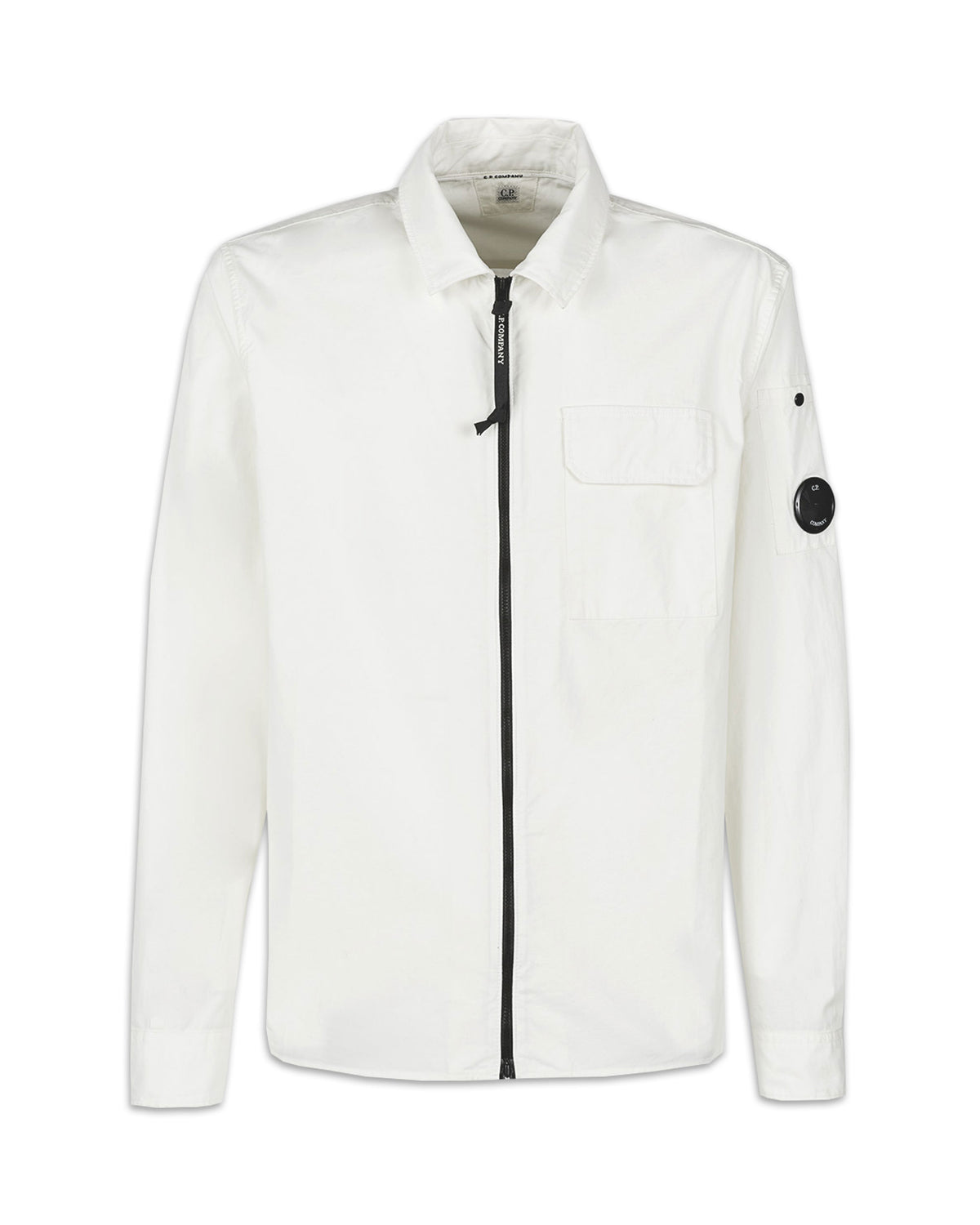 CP Company Gabardine Zipped Shirt Bianco