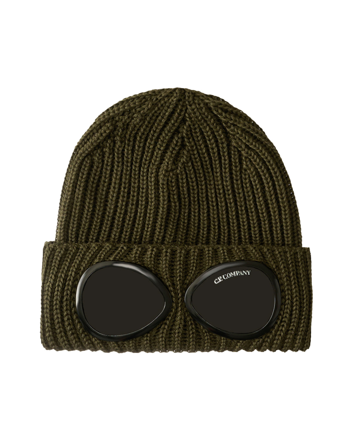 CP Company Knit Cap In Extrafine Merino Wool Ivy Green