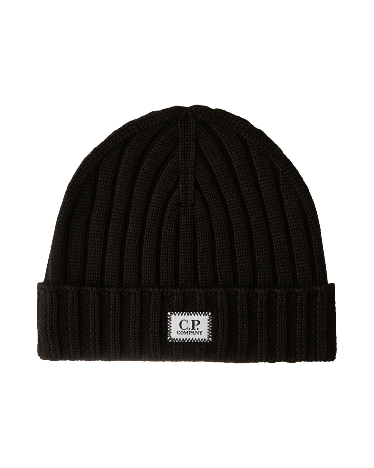 CP Company Knit Cap In Extrafine Merino Wool Nero