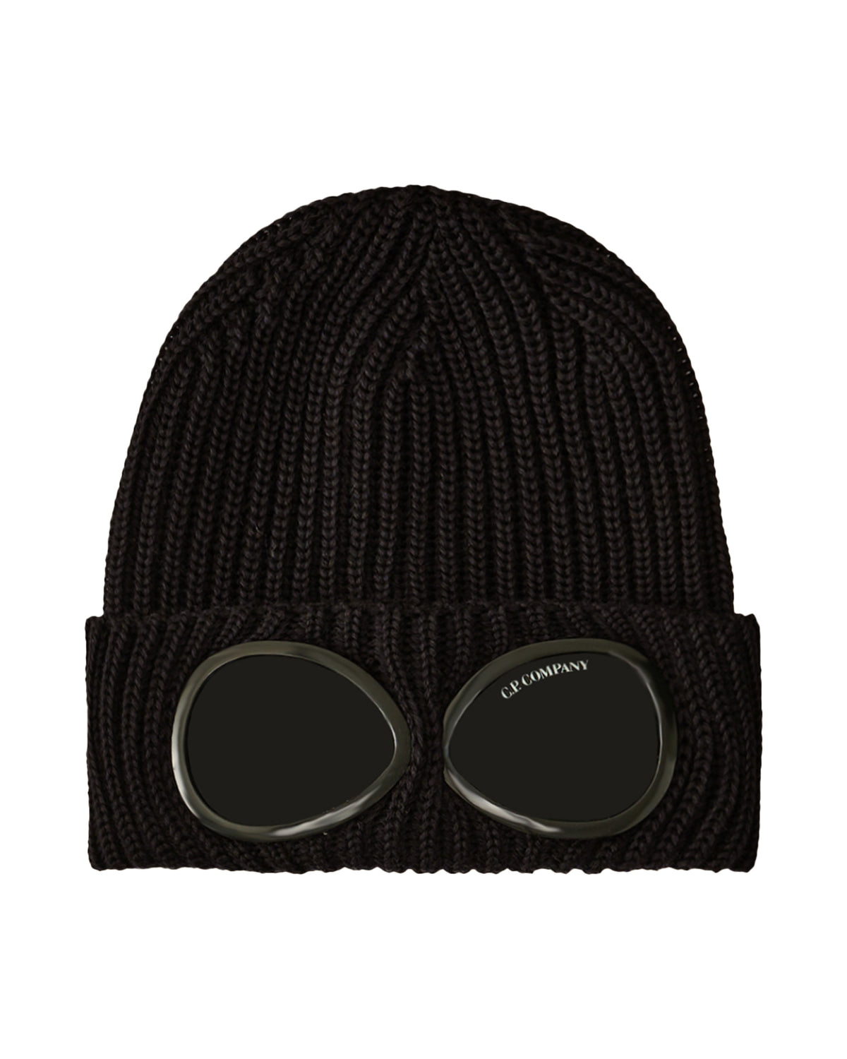 CP Company Knit Cap In Extrafine Merino Wool Nero