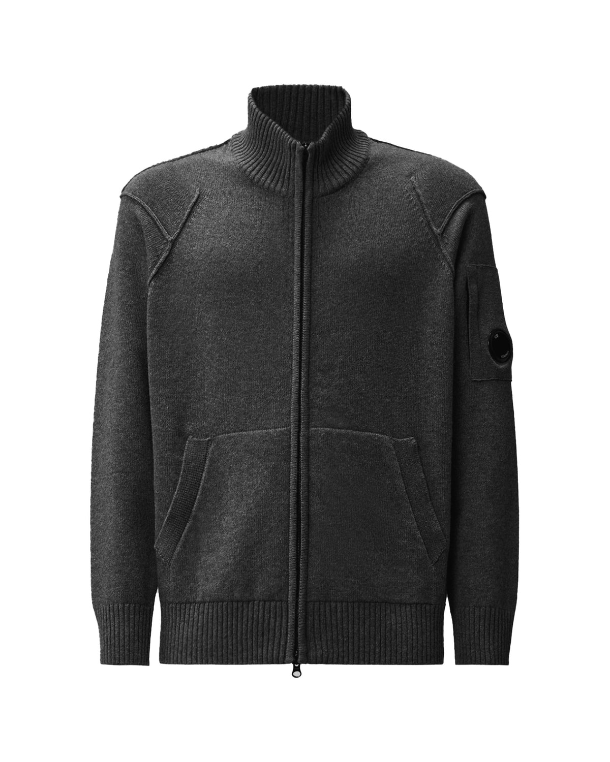 CP Company Knitwear Cardigan In Lambswool Grs Dark Shadow