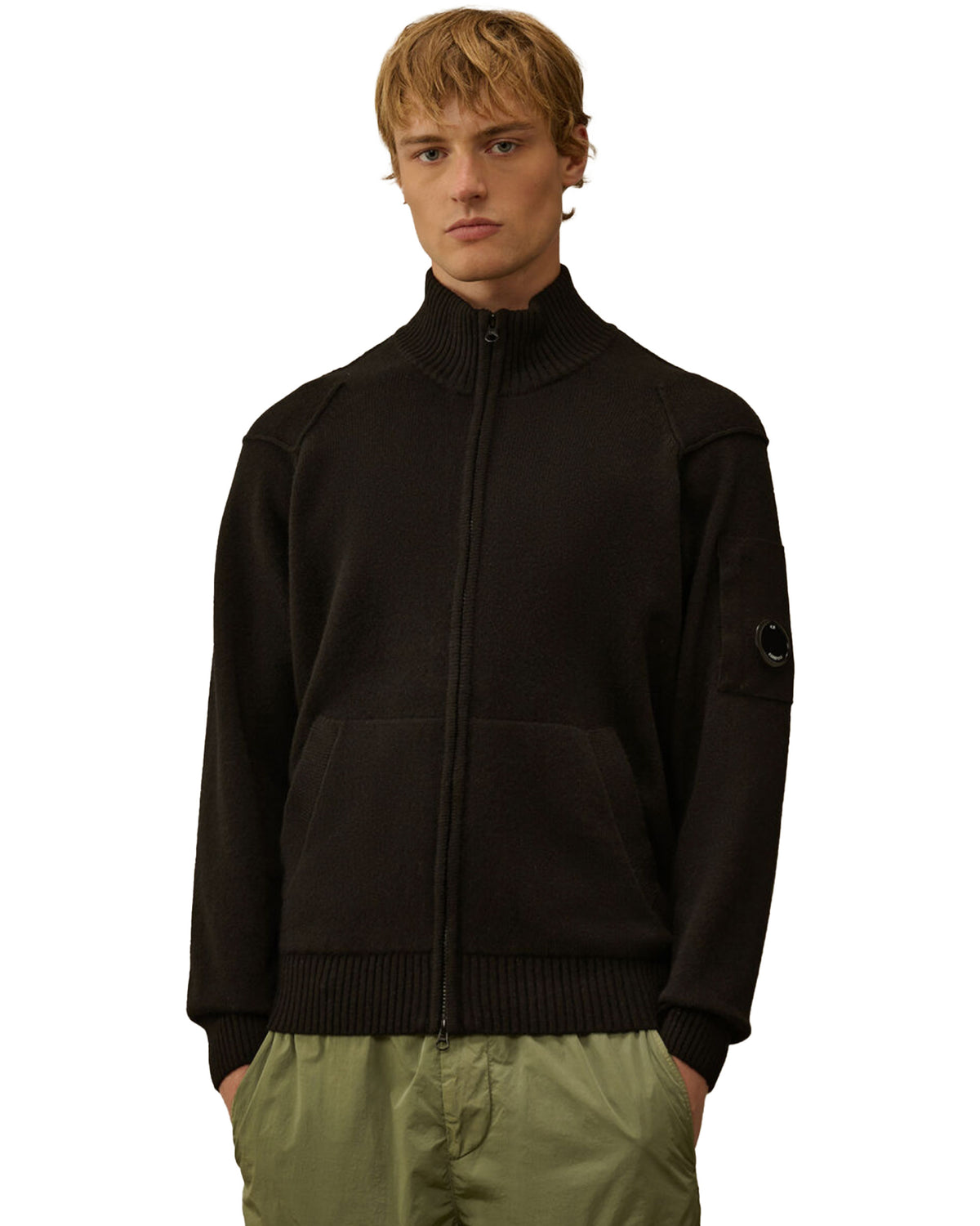 CP Company Knitwear Cardigan In Lambswool Grs Nero