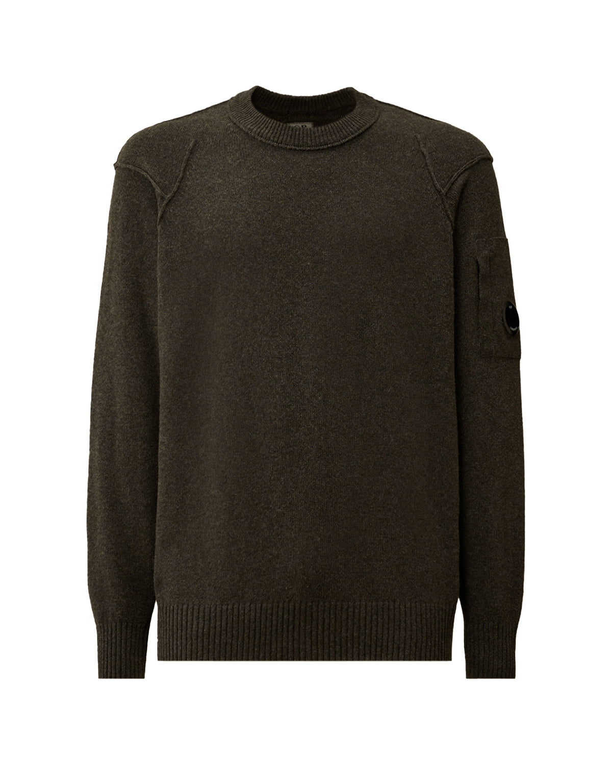 CP Company Knitwear Crew Neck In Lambswool Grs Dark Shadow