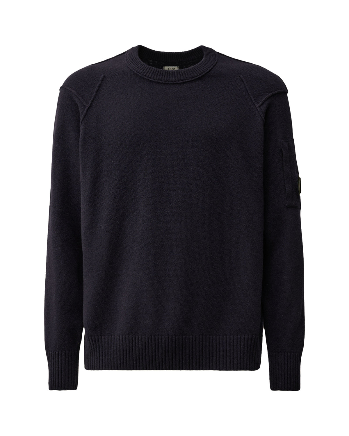 CP Company Knitwear Crew Neck In Lambswool Grs Blu