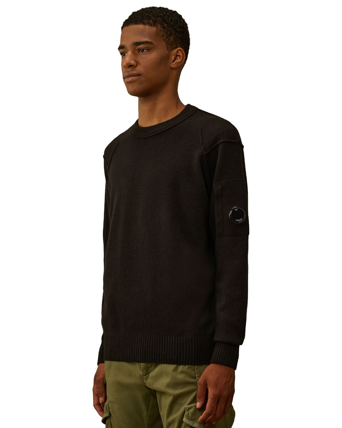 CP Company Knitwear Crew Neck In Lambswool Grs Nero