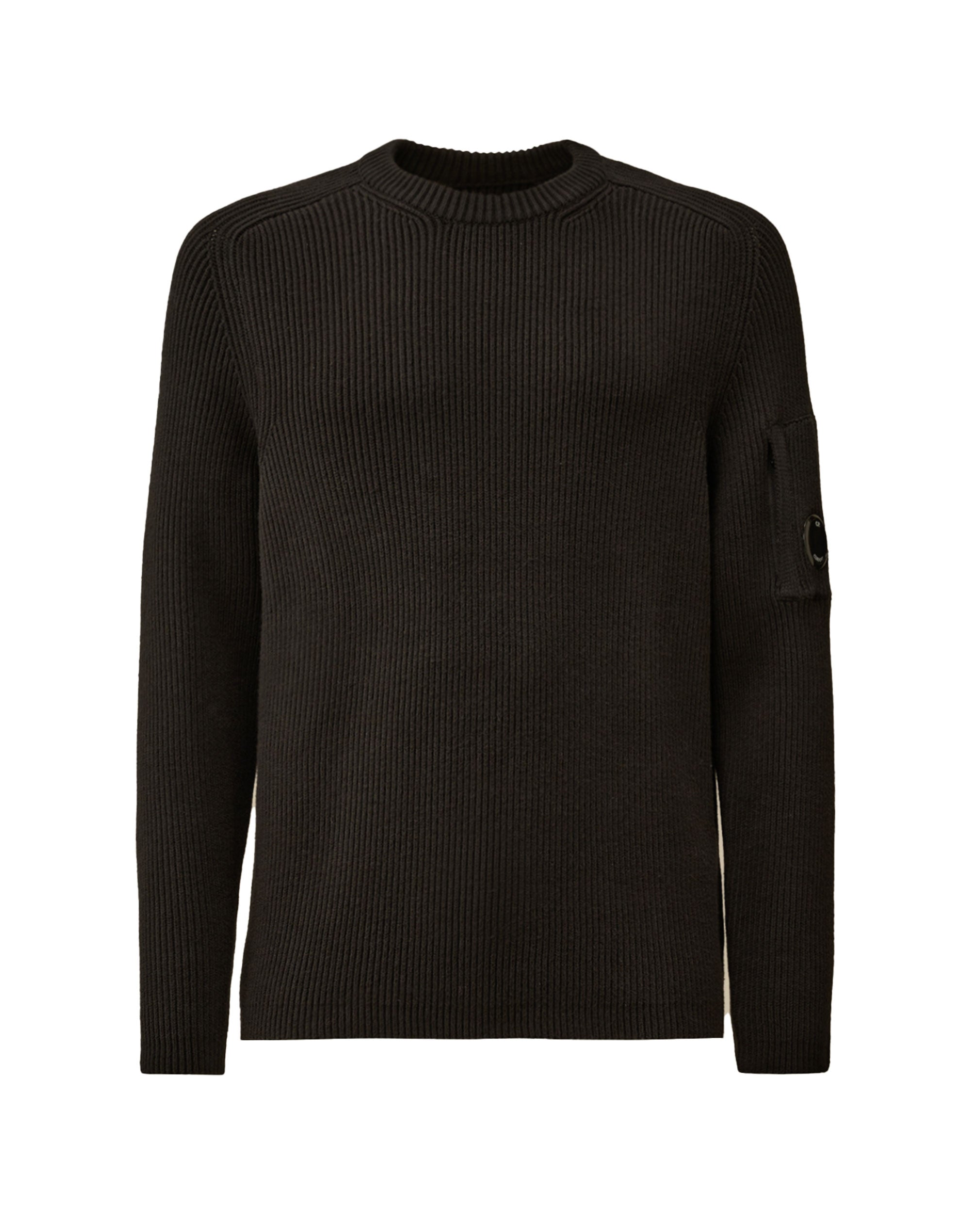 CP Company Knitwear Crew Neck in Full Rib Black