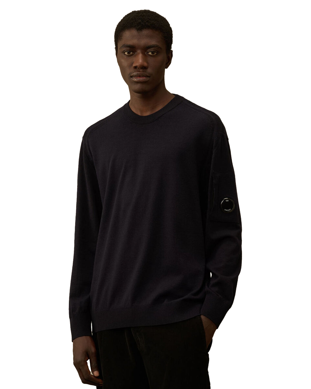 CP Company Knitwear Crew Neck in Merino Wool Total Eclipse