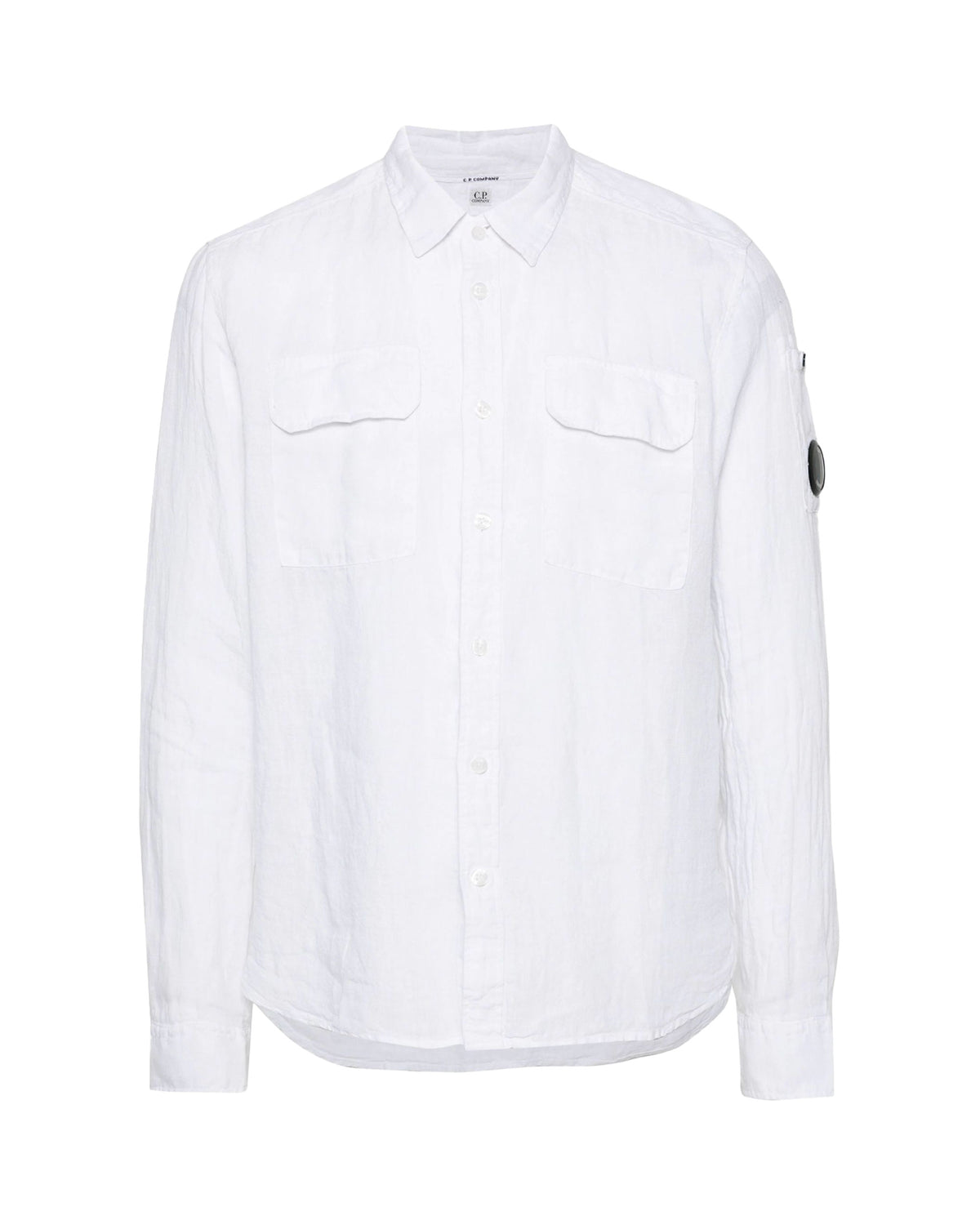 CP Company Linen Pocket Shirt White