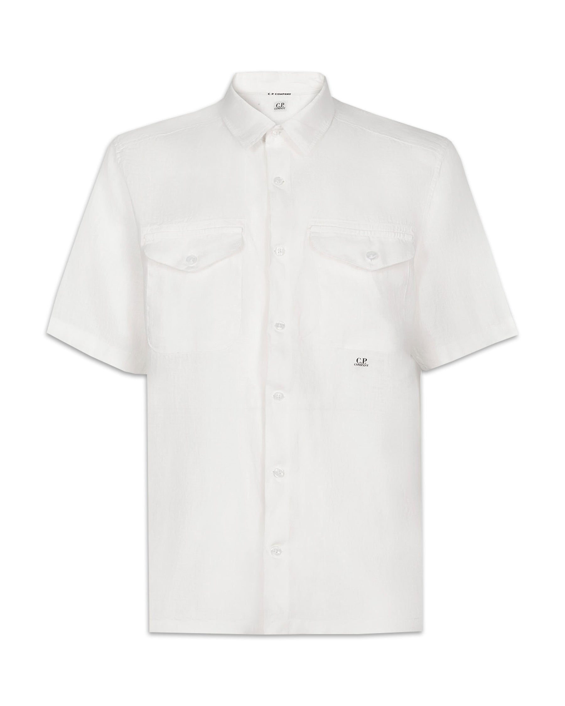 CP Company Lino Pockets Shirt White