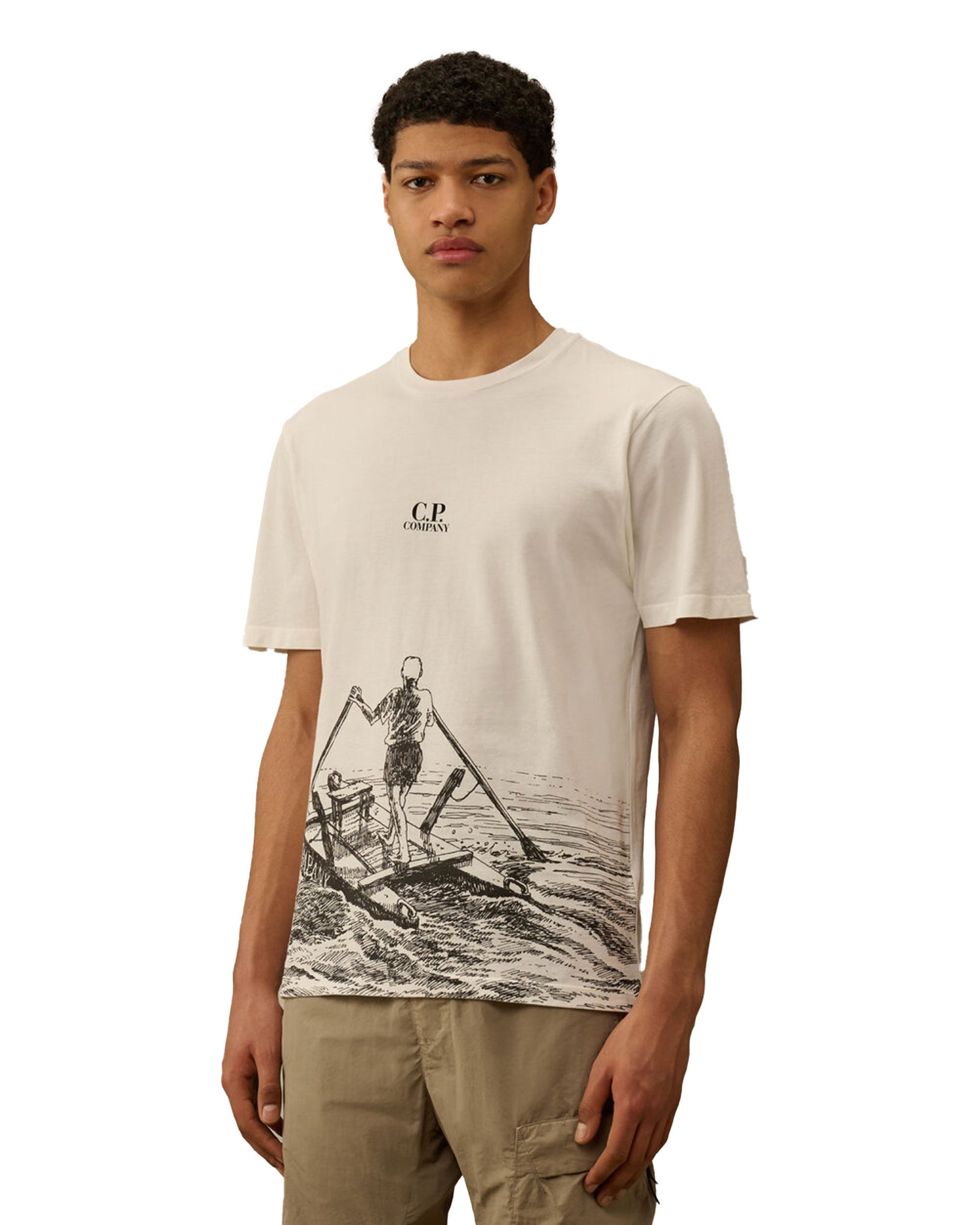 CP Company Man In The Sea T-Shirt Gauze White