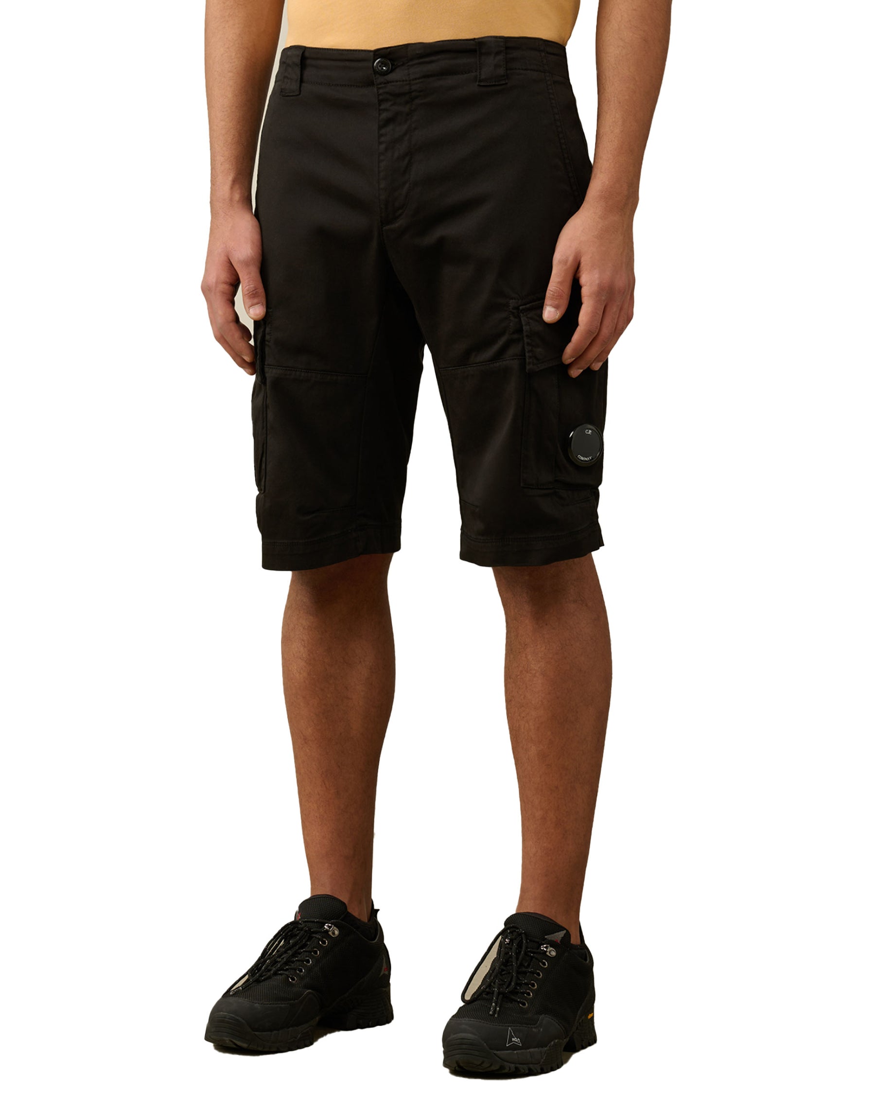 CP Company Stretch Sateen Cargo Shorts Black