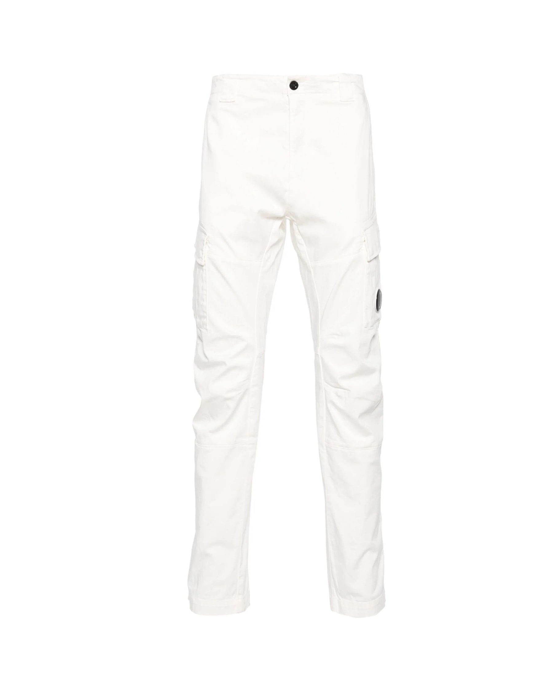 CP Company Stretch Sateen Ergonomic Lens Cargo Pants White