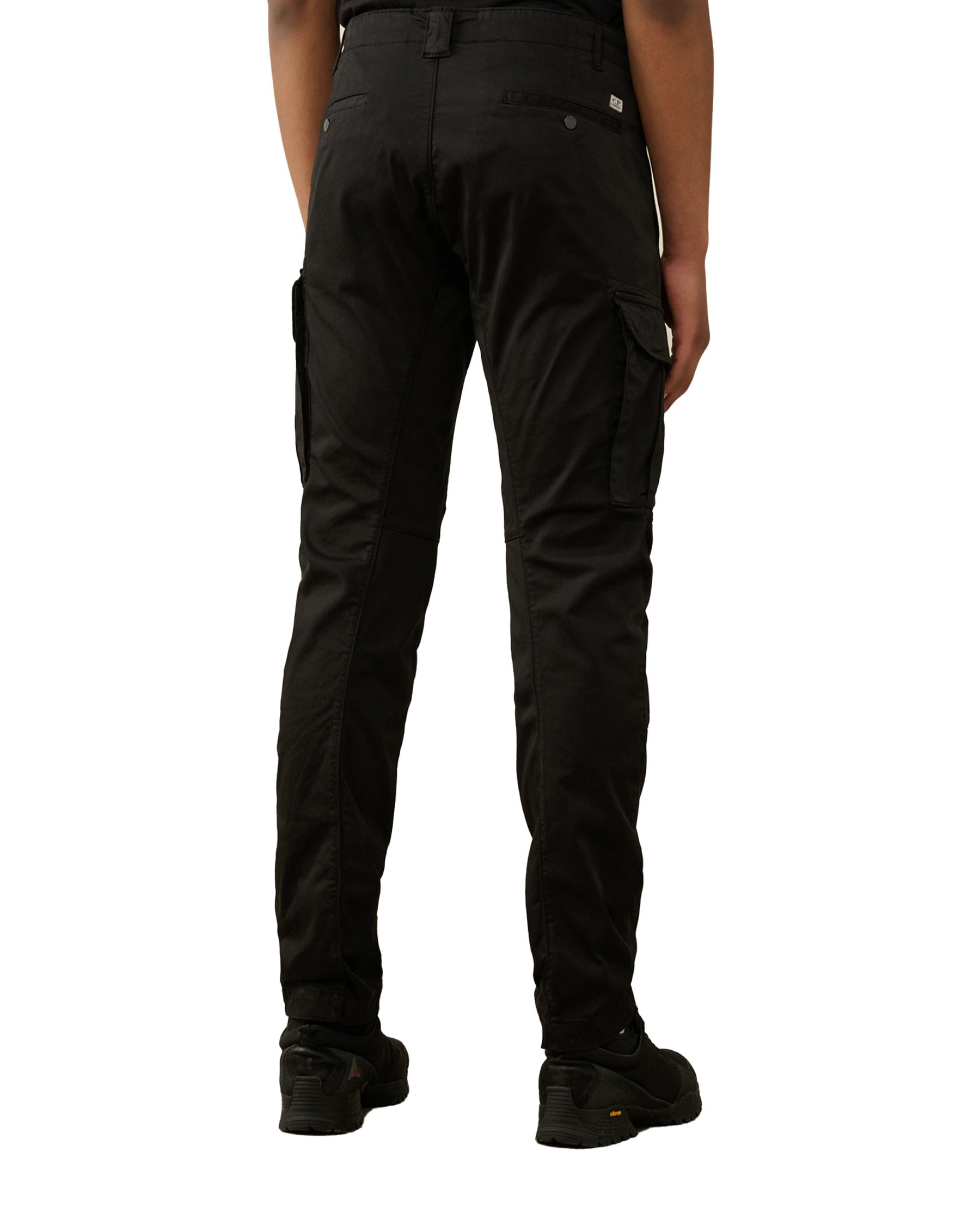 CP Company Stretch Sateen Ergonomic Lens Cargo Pants Black