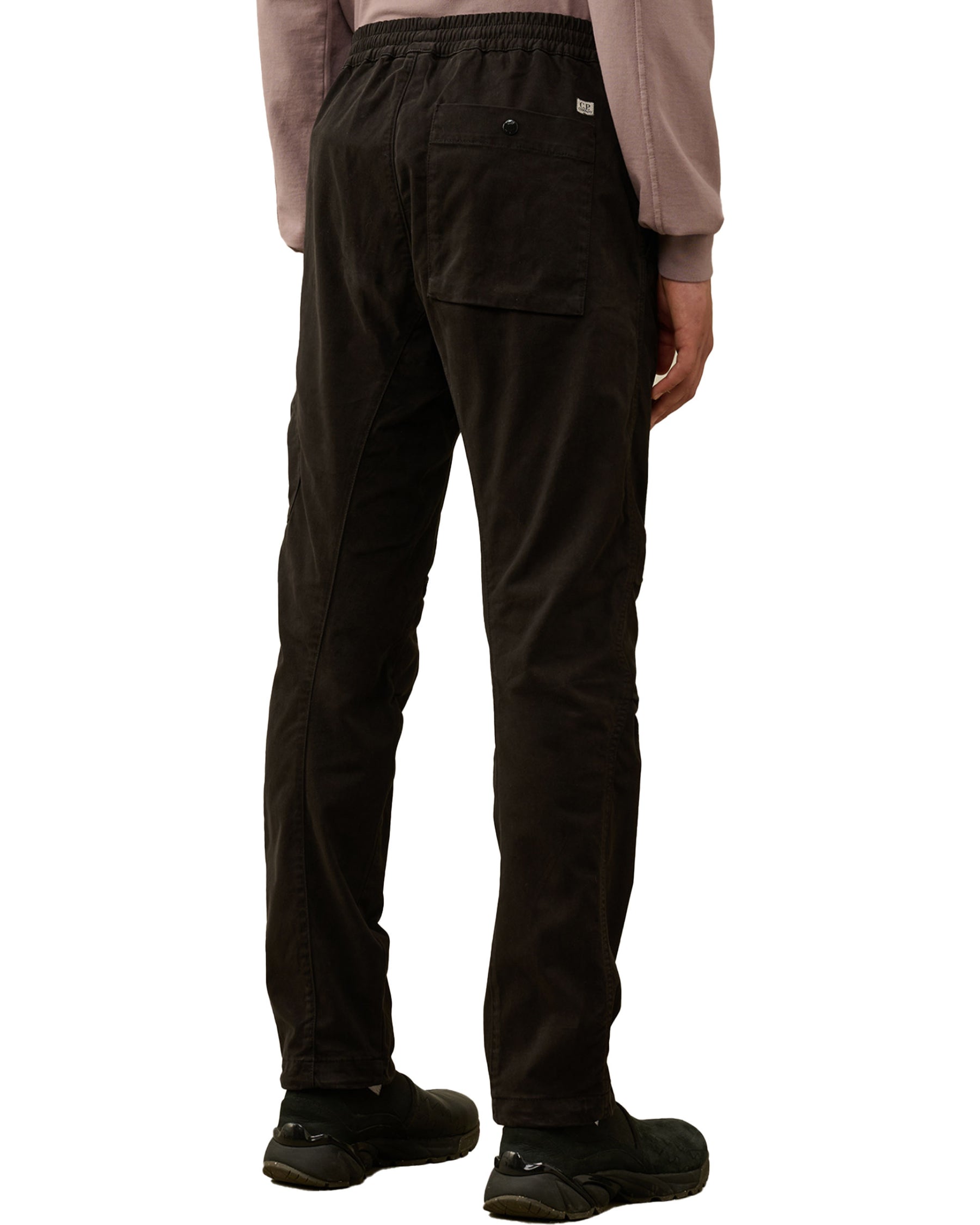 CP Company Stretch Sateen Ergonomic Lens Single Cargo Pants Nero