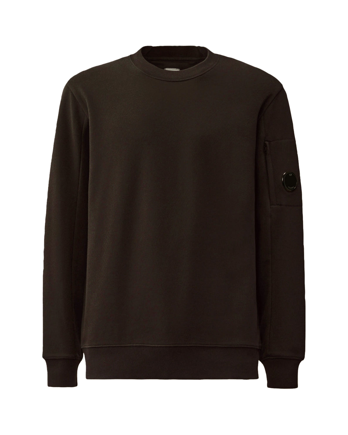 CP Company Sweatshirts Crew Neck in Diagonal Raised Fleece Black