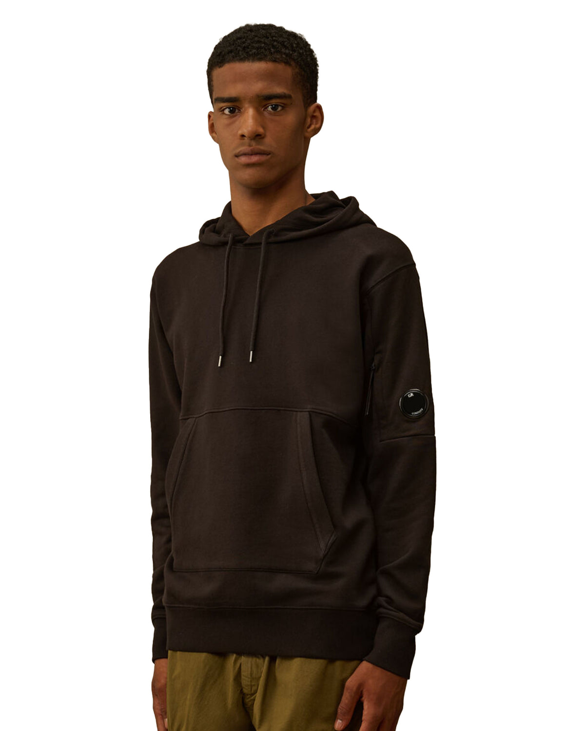 CP Company Sweatshirts Sweat Hooded In Diagonal Raised Fleece Black
