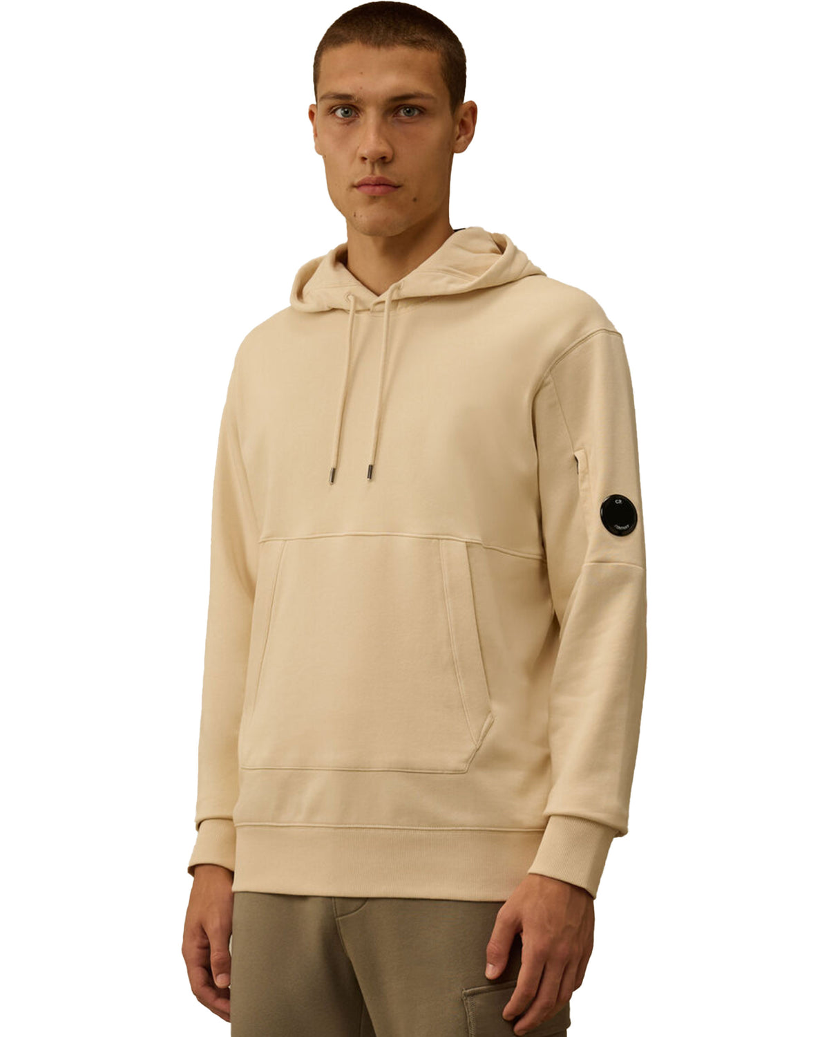 CP Company Sweatshirts Sweat Hooded In Diagonal Raised Fleece Pistacchio Shell