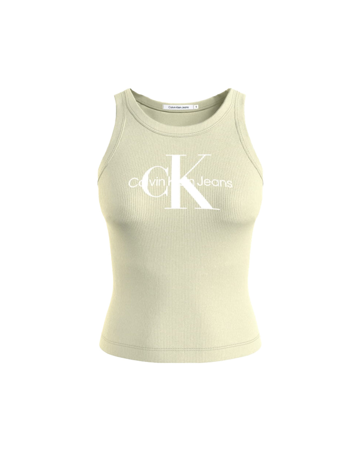 Calvin Klein Archival Monologo Rib Tank Green Haze