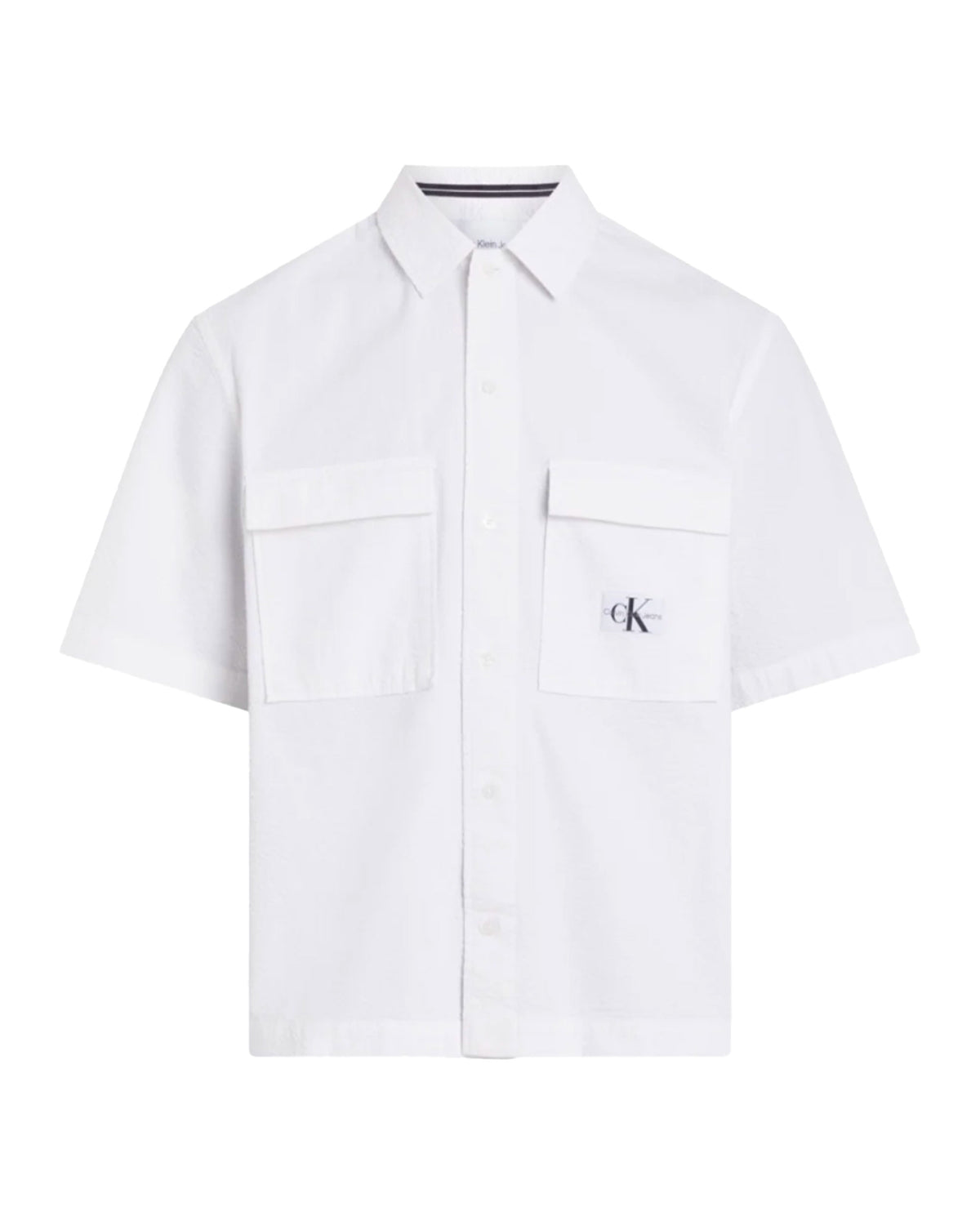 Calvin Klein Seersucker SS Shirt Bianco