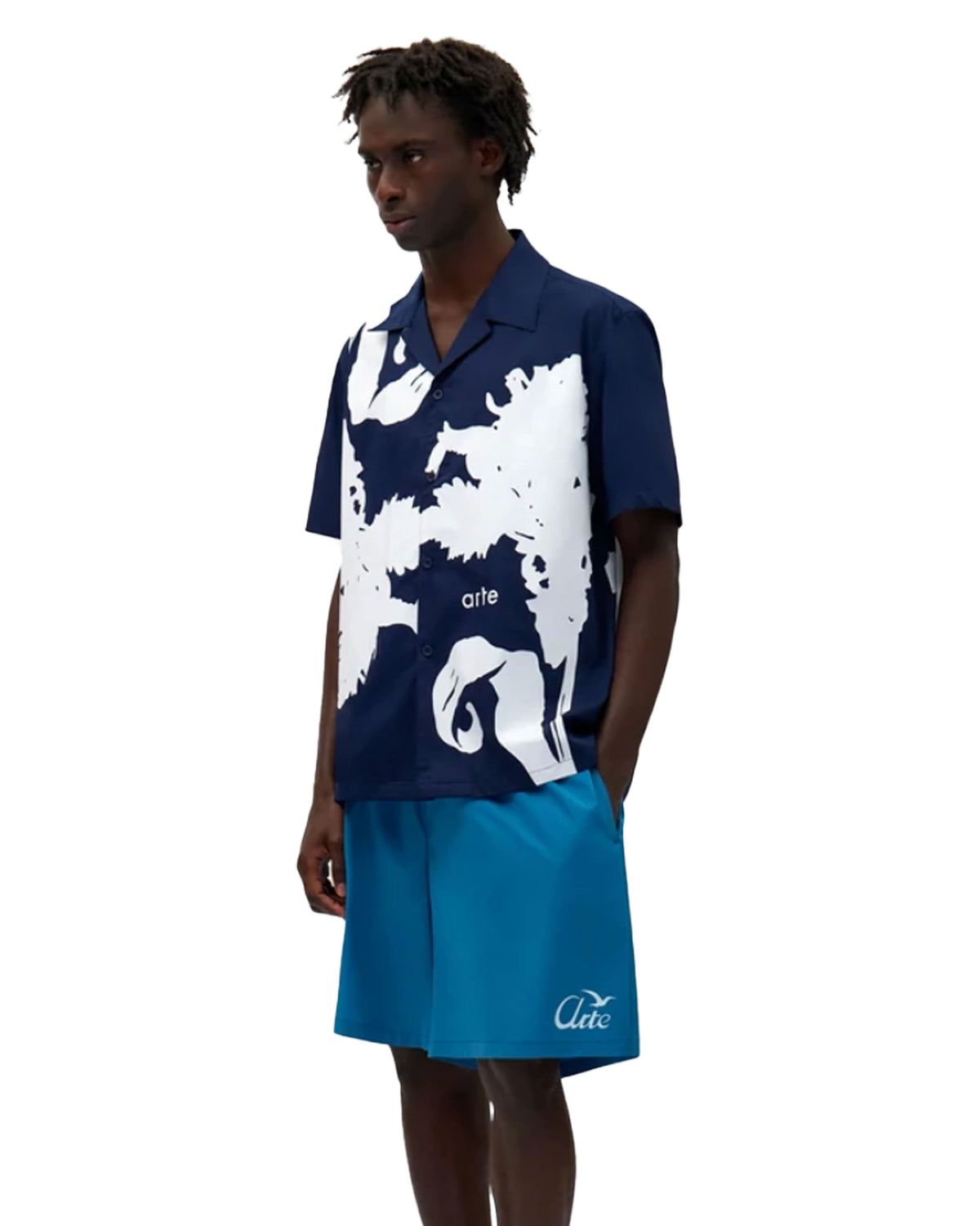 Camicia Arte Antwerp Big Flower Shirt Navy-White