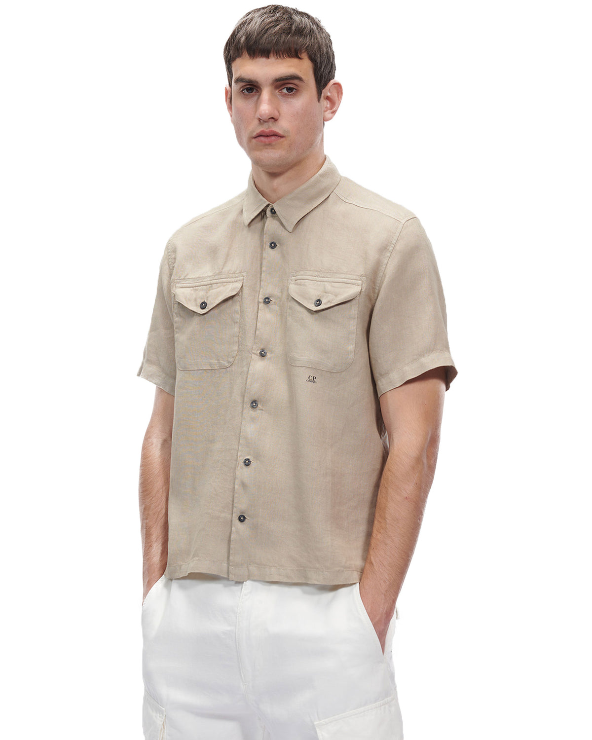 CP Company Lino Pockets Shirt Cobblestone