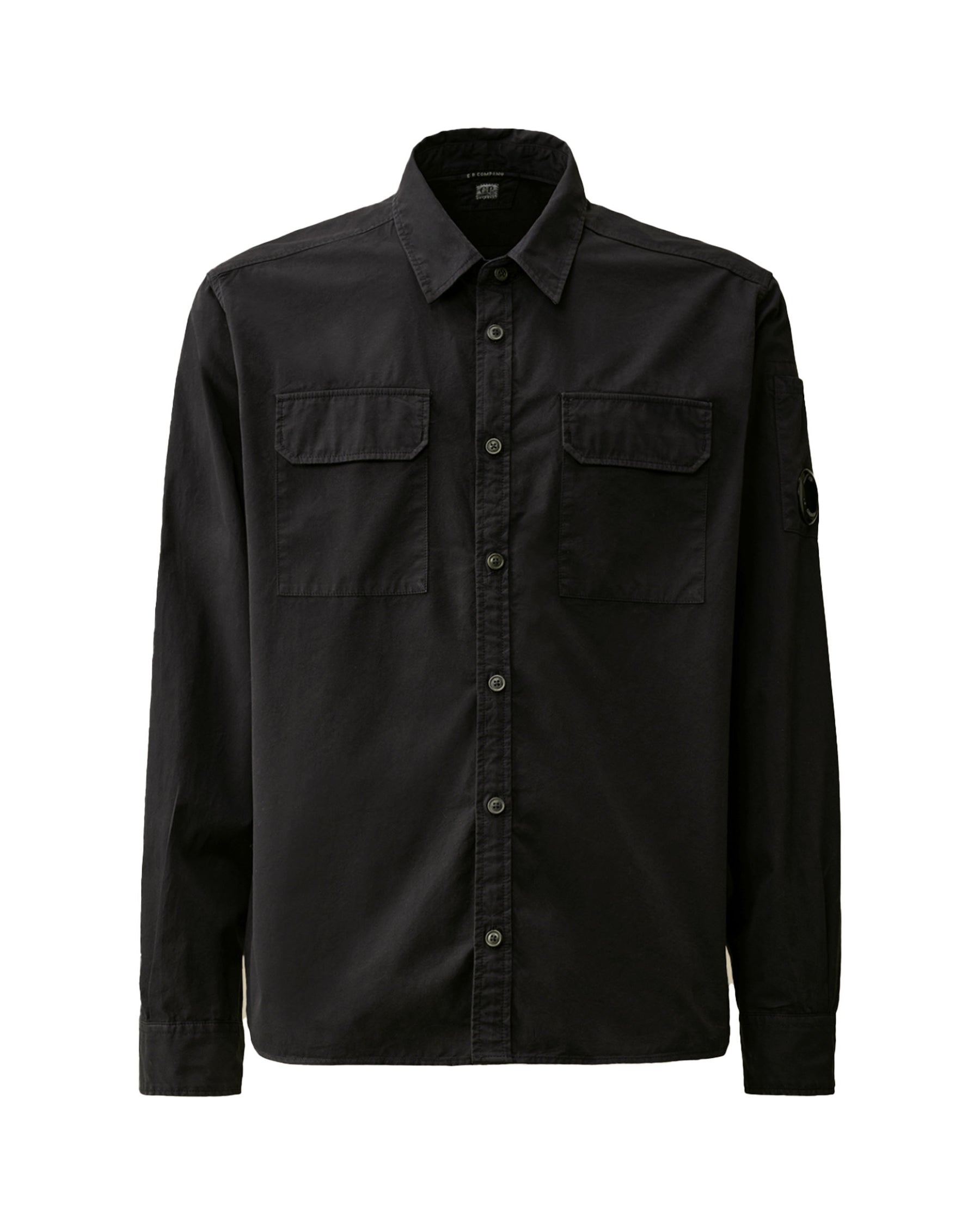 Camicia Uomo CP Company Organic Gabardine Lens Shirt Total Eclipse Blu