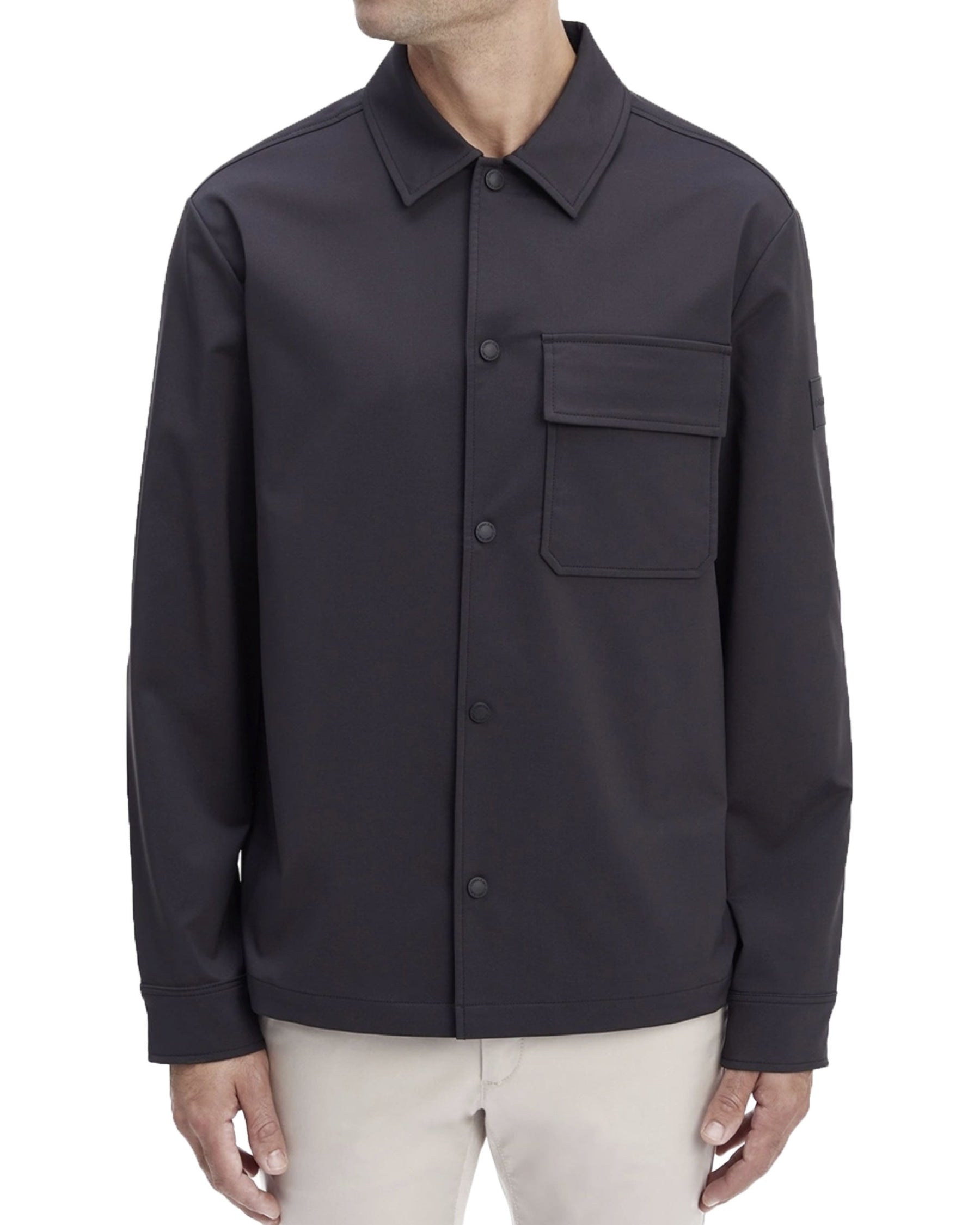 Camicia Uomo Calvin Klein Technical Knit Overshirt Nero