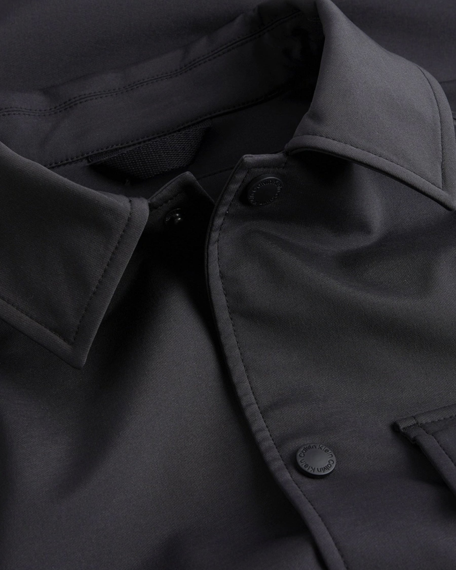 Camicia Uomo Calvin Klein Technical Knit Overshirt Nero