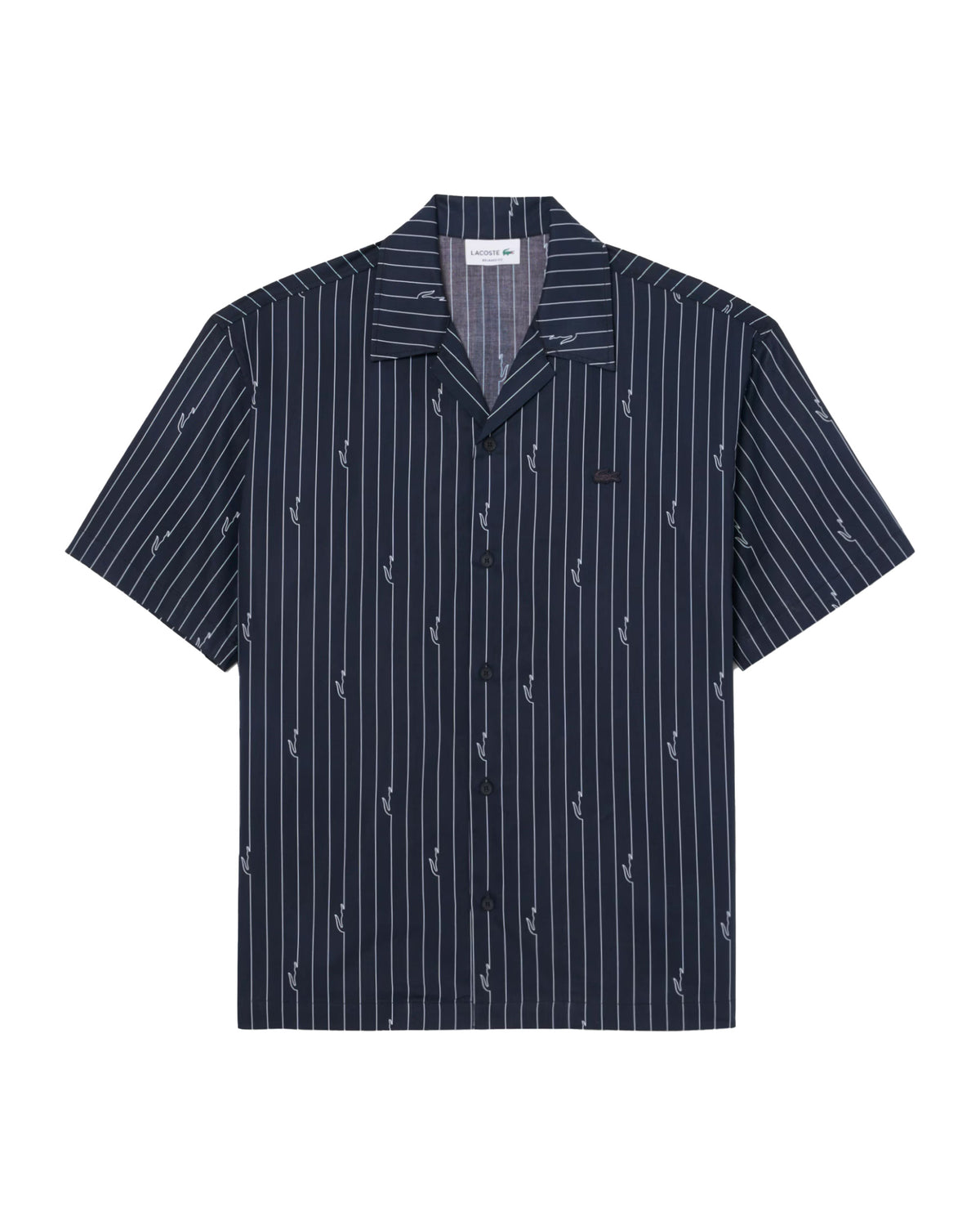 Camicia Uomo Lacoste Twill Righe Nero