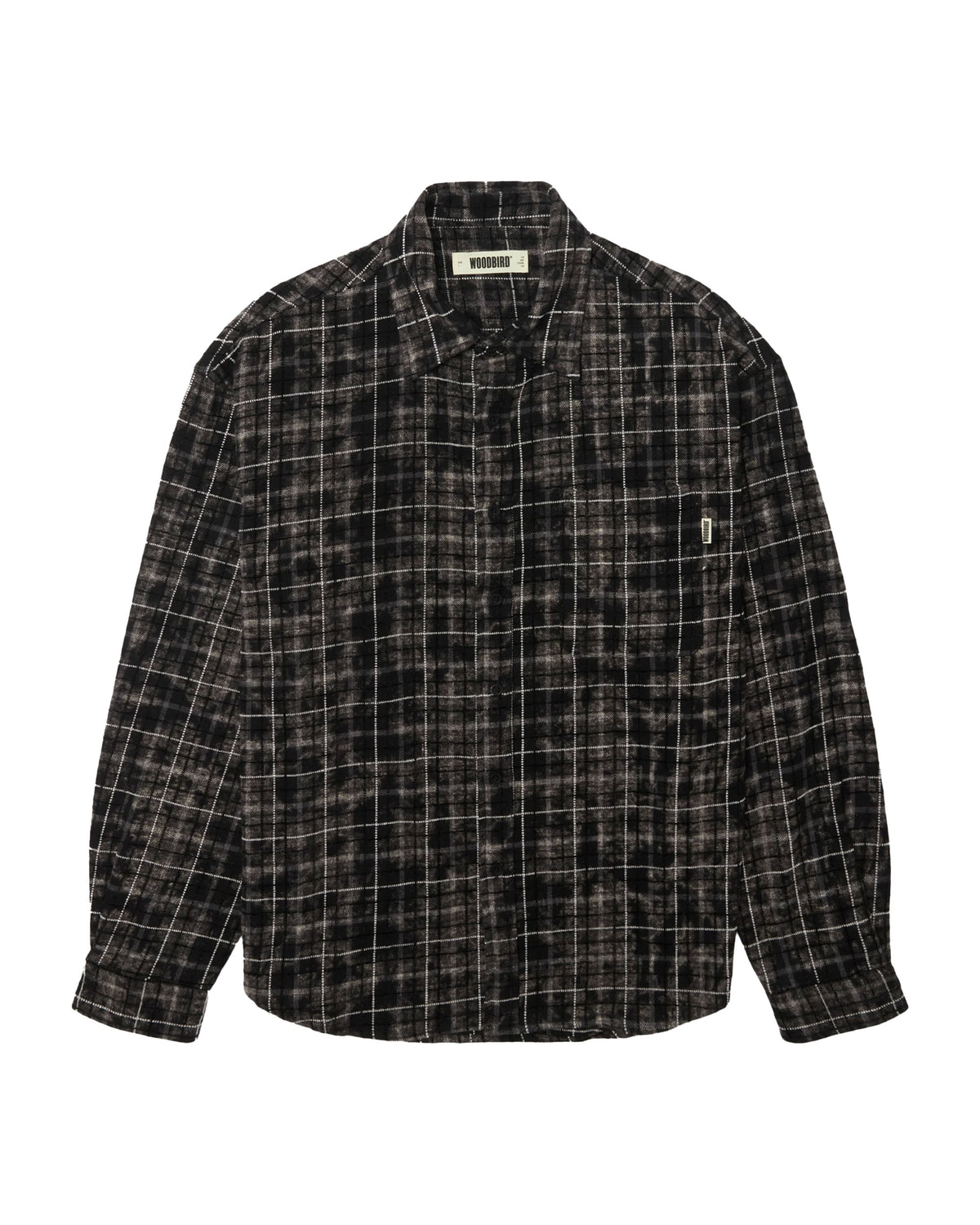 Camicia Uomo Woodbird Wbjong Wash Check Shirt Black-White