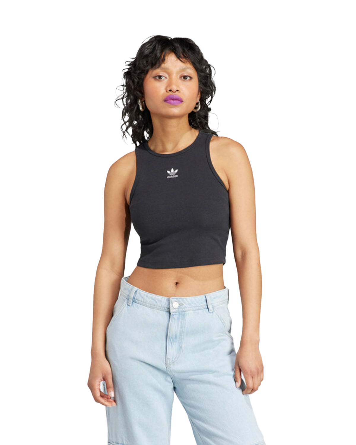 Canotta Donna Adidas Rib Tank Nero