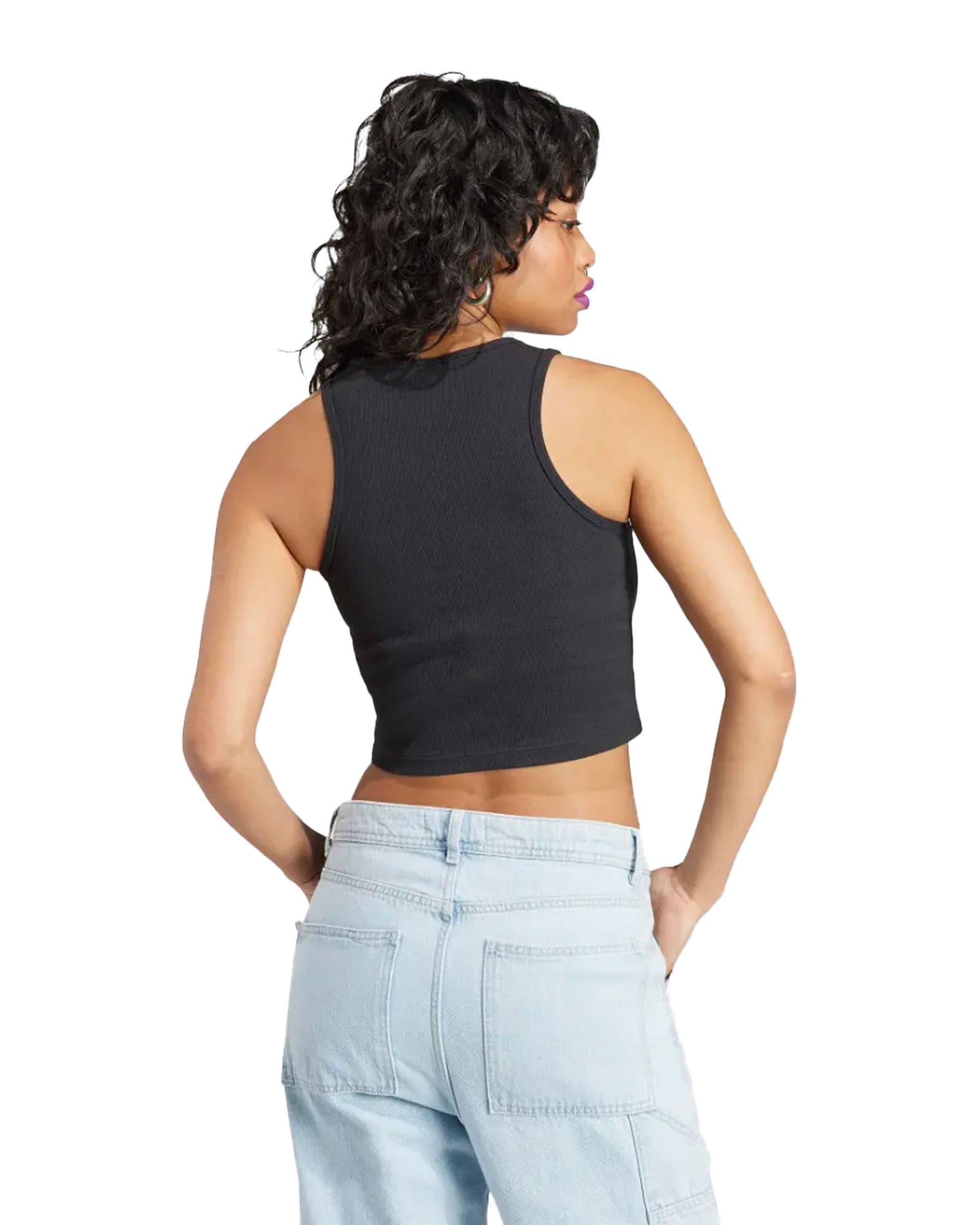Canotta Donna Adidas Rib Tank Nero