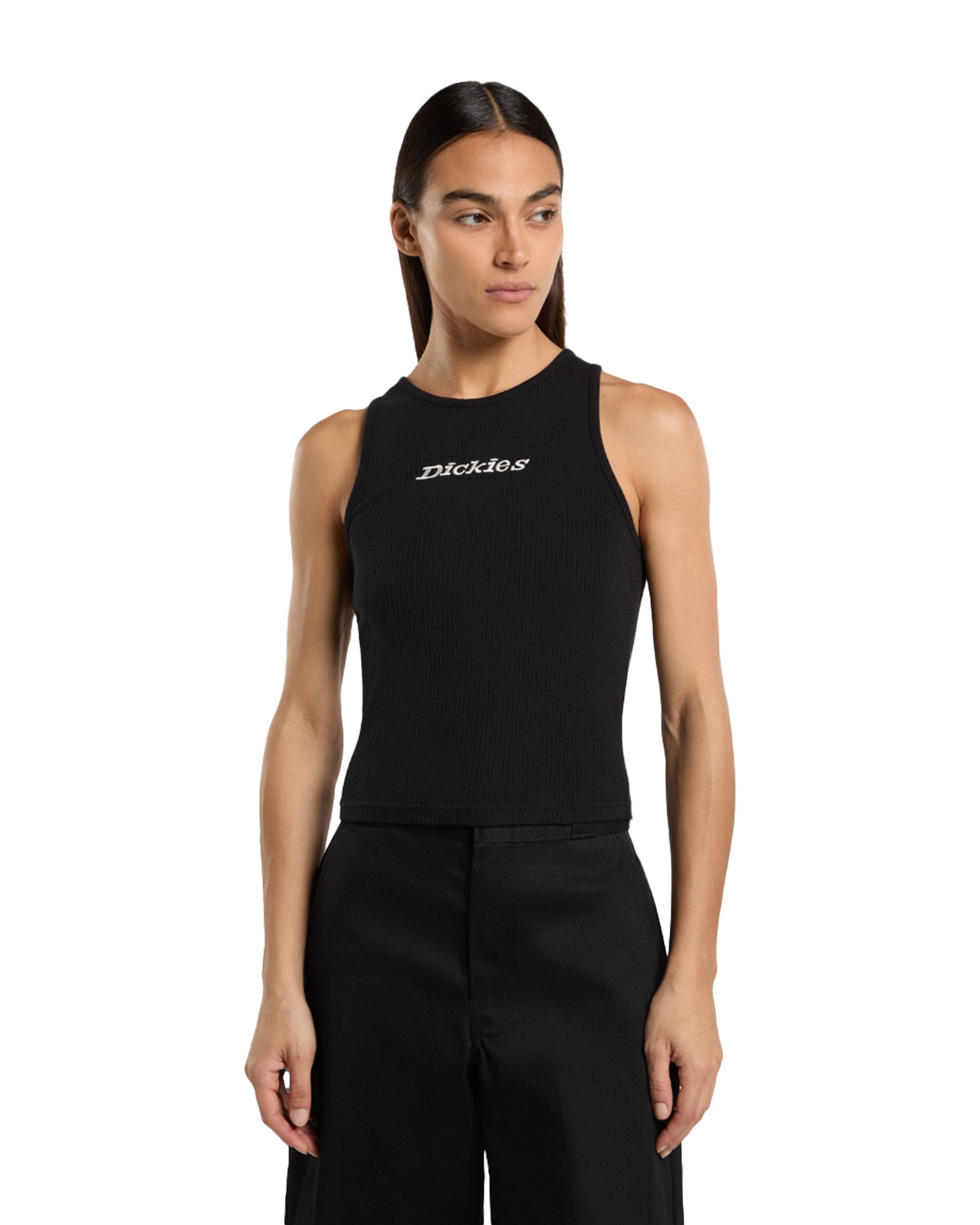 Canotta Donna Dickies Rib Top W Black