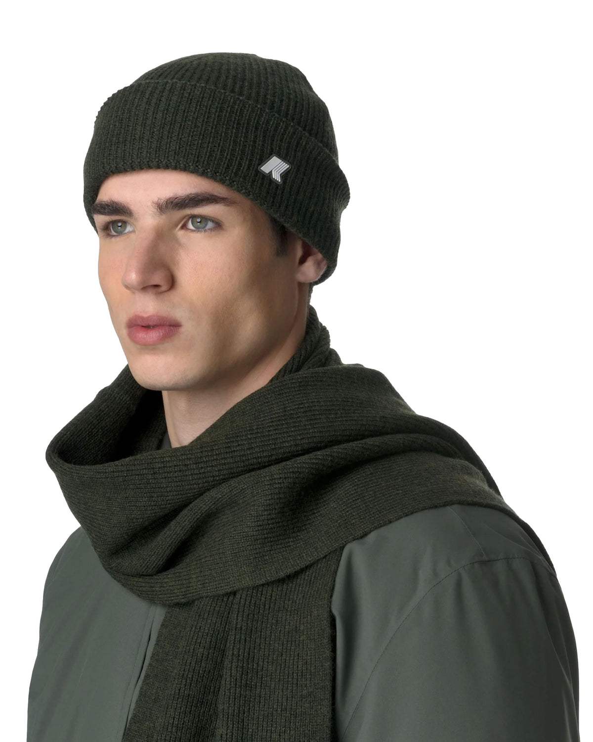 Cappello K-Way Brice Cardigan Stitch Wool Verde Scuro