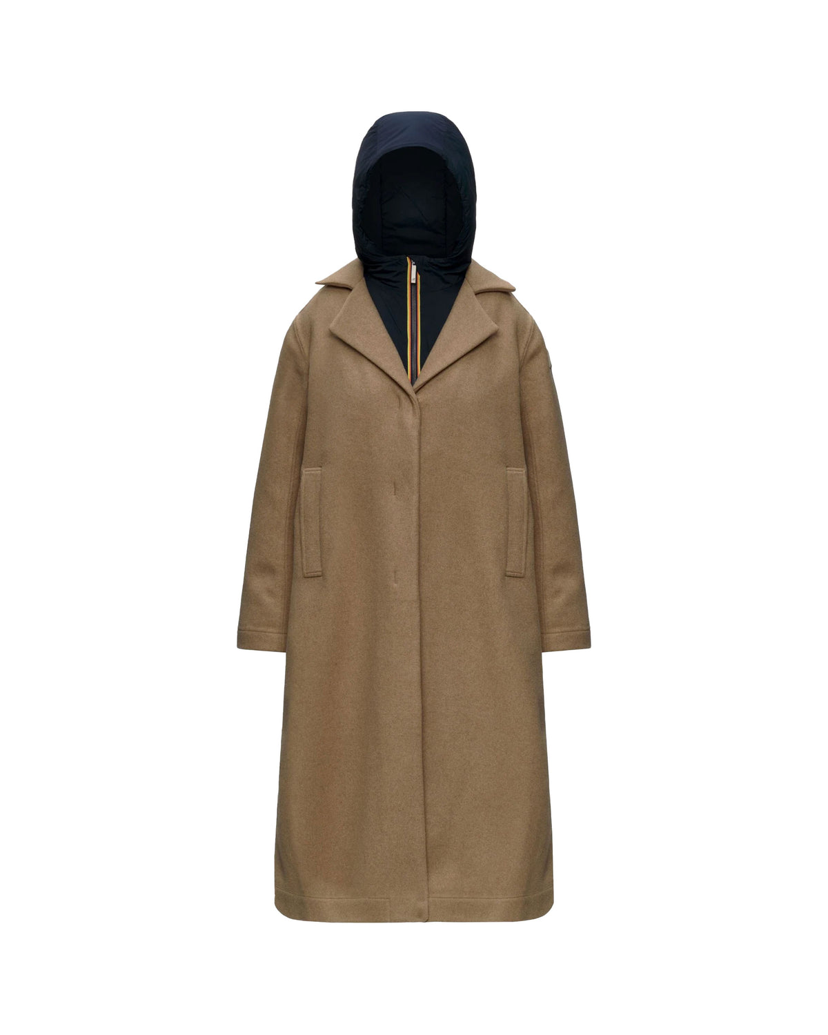 Cappotto Lana Donna K-Way Wool Nylon Beige